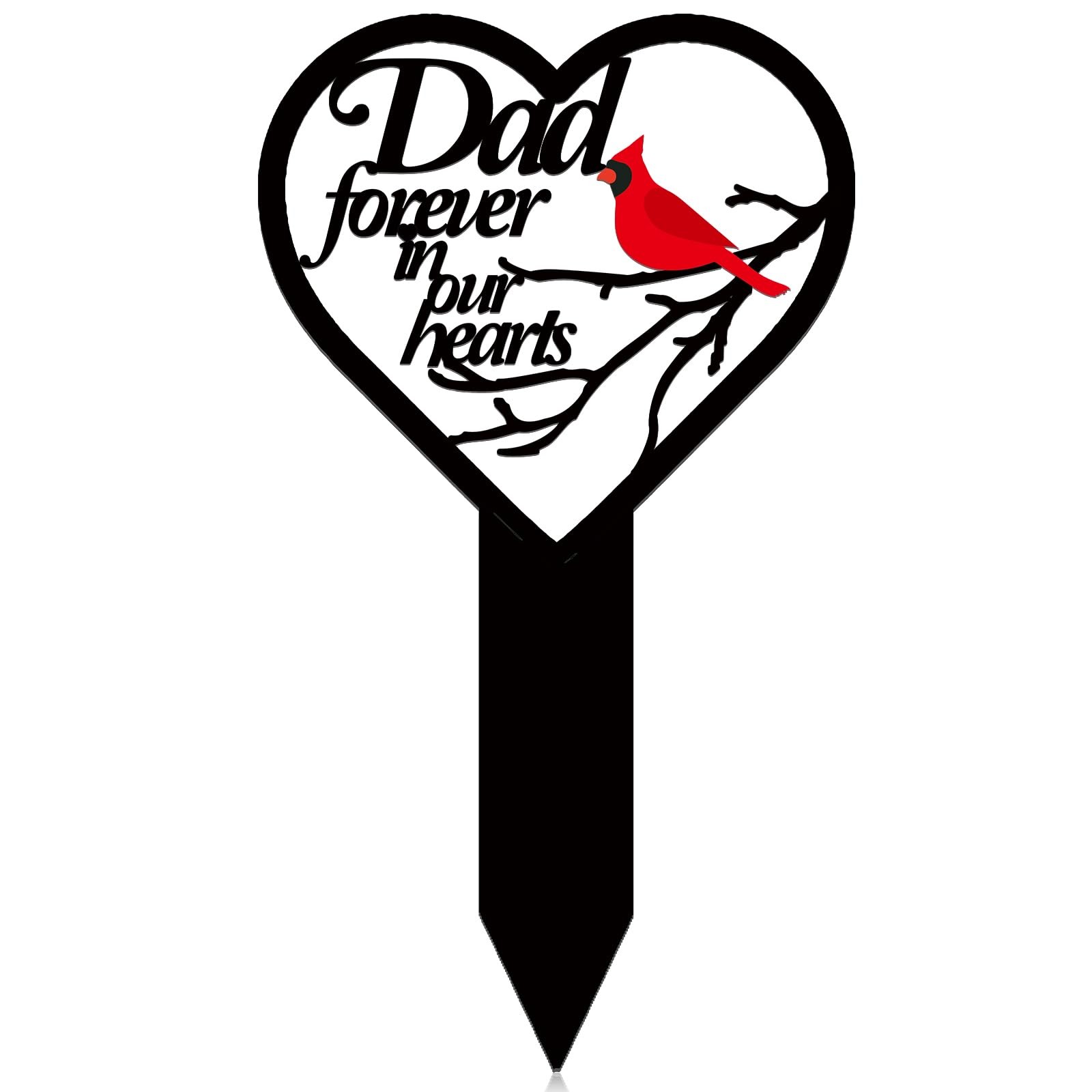 Father’S Day Dad Memorial Grave Markers for Cemetery Cardinals Heart Memorial Pl