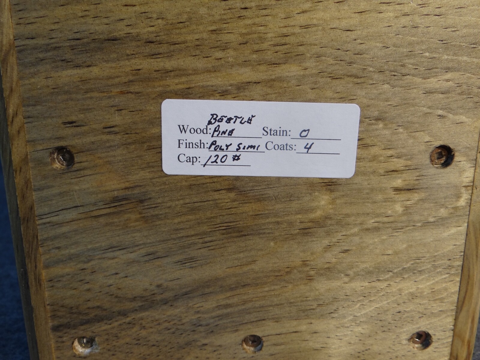 120 Cubic Inch Urn, Beetle Pine Wood w/ Polyurethane Finish