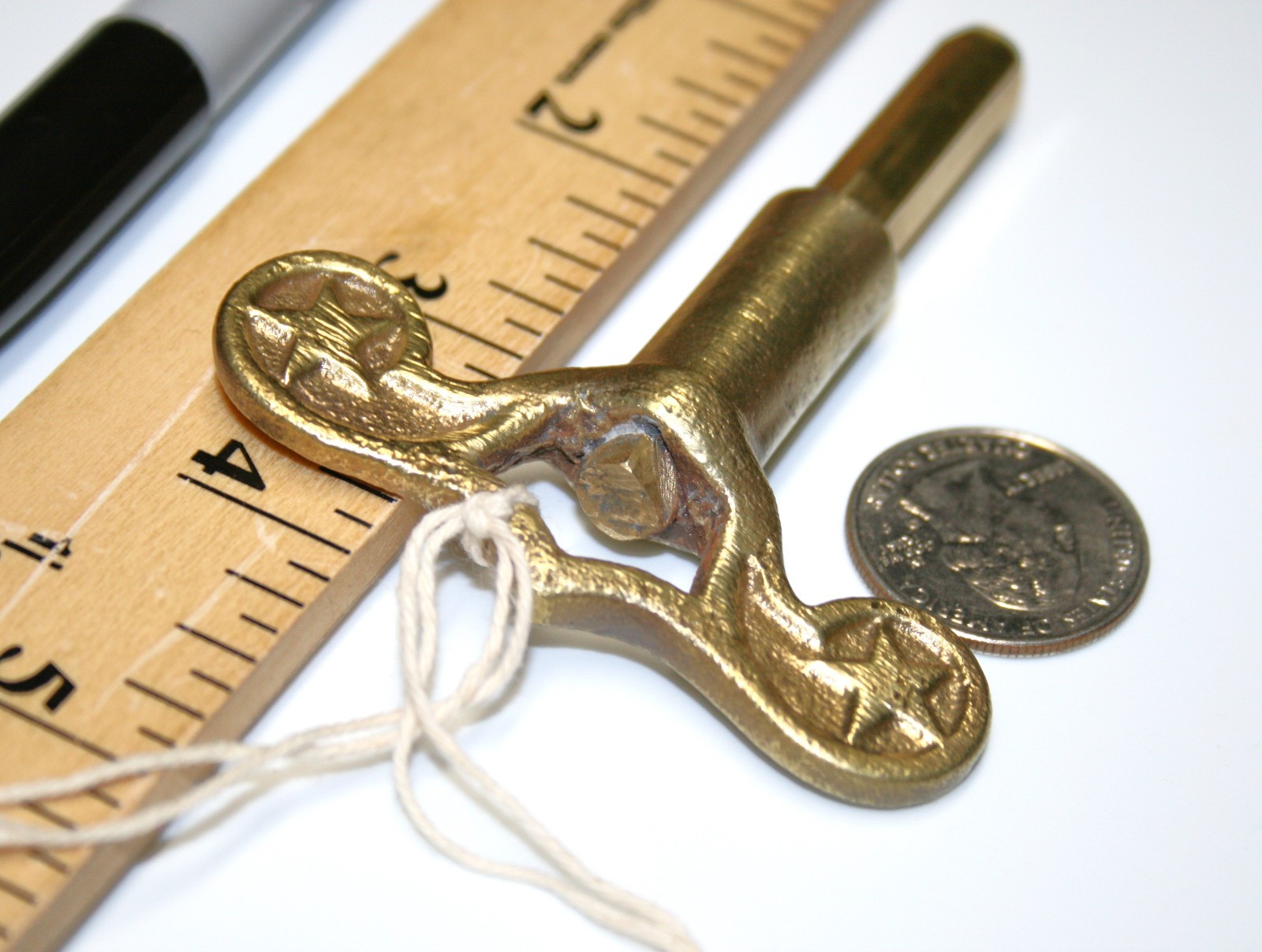 Brass Pocket Casket Key / Coffin Key