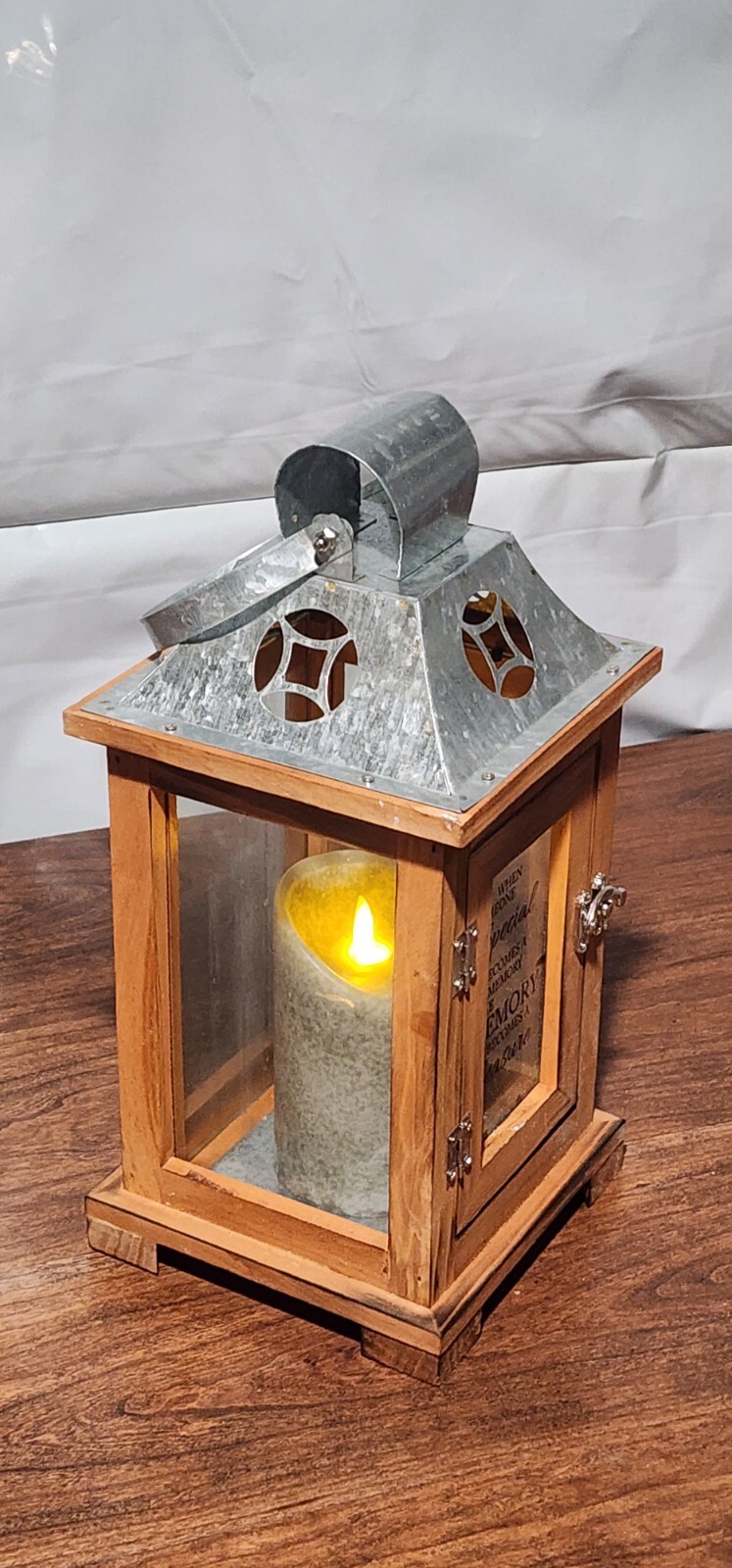 Memorial Lantern, Unique Sympathy Gift for Loss of Loved One. Large with candle