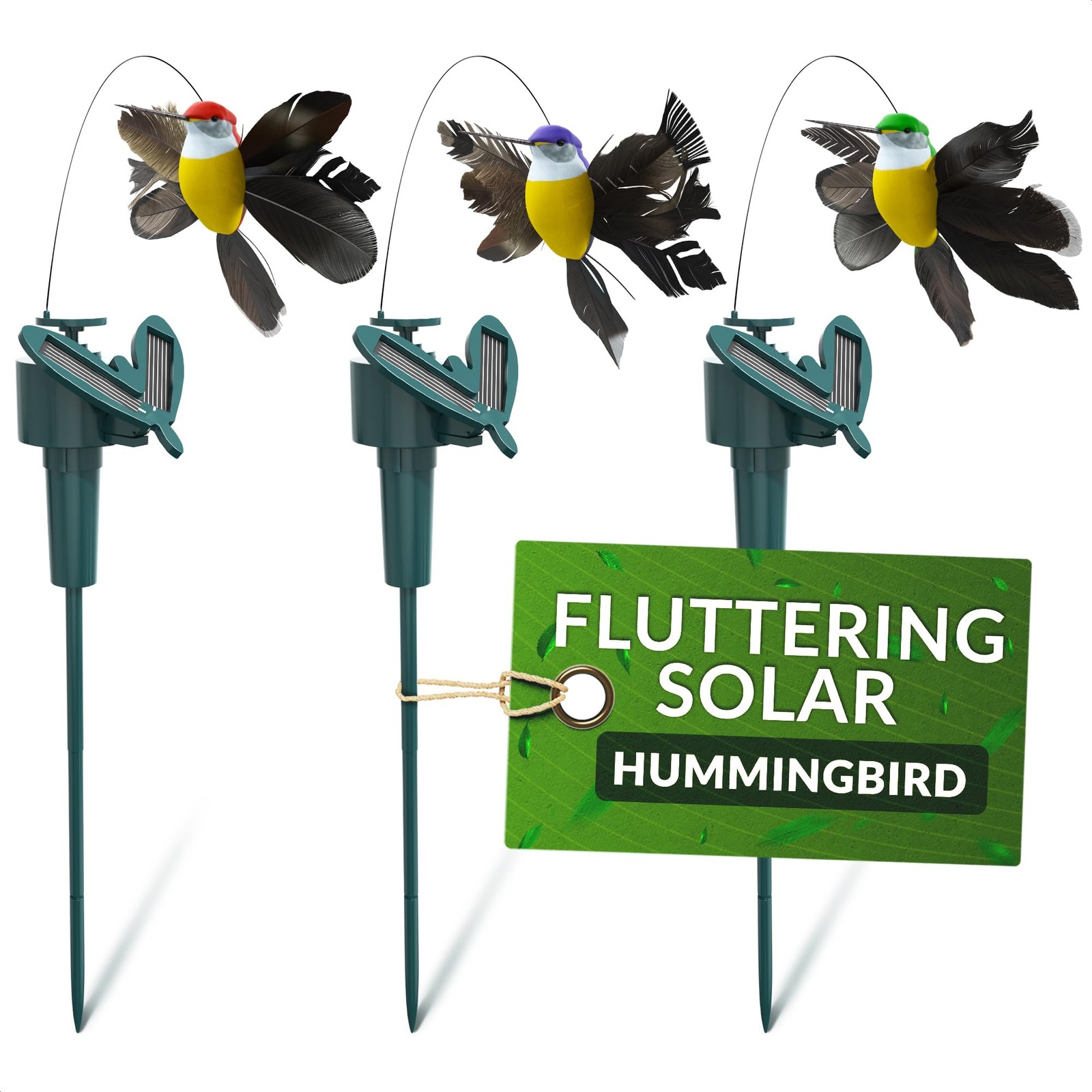 3Pcs Fluttering Solar Hummingbird, Hummingbird