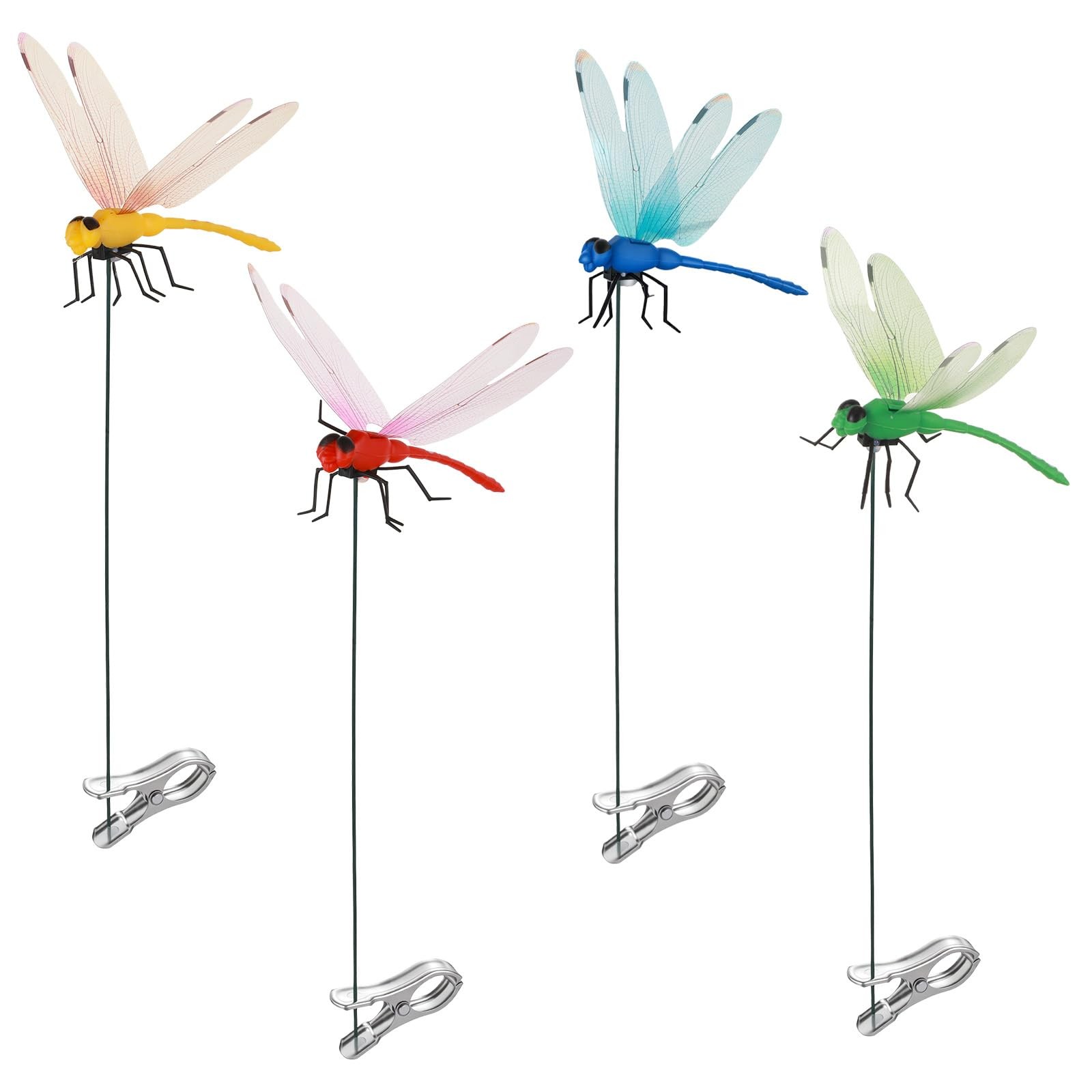 4PCS Dragonfly Clips to Keep Bugs Away, Plastic 3D Realistic Dragonfly Clip B…