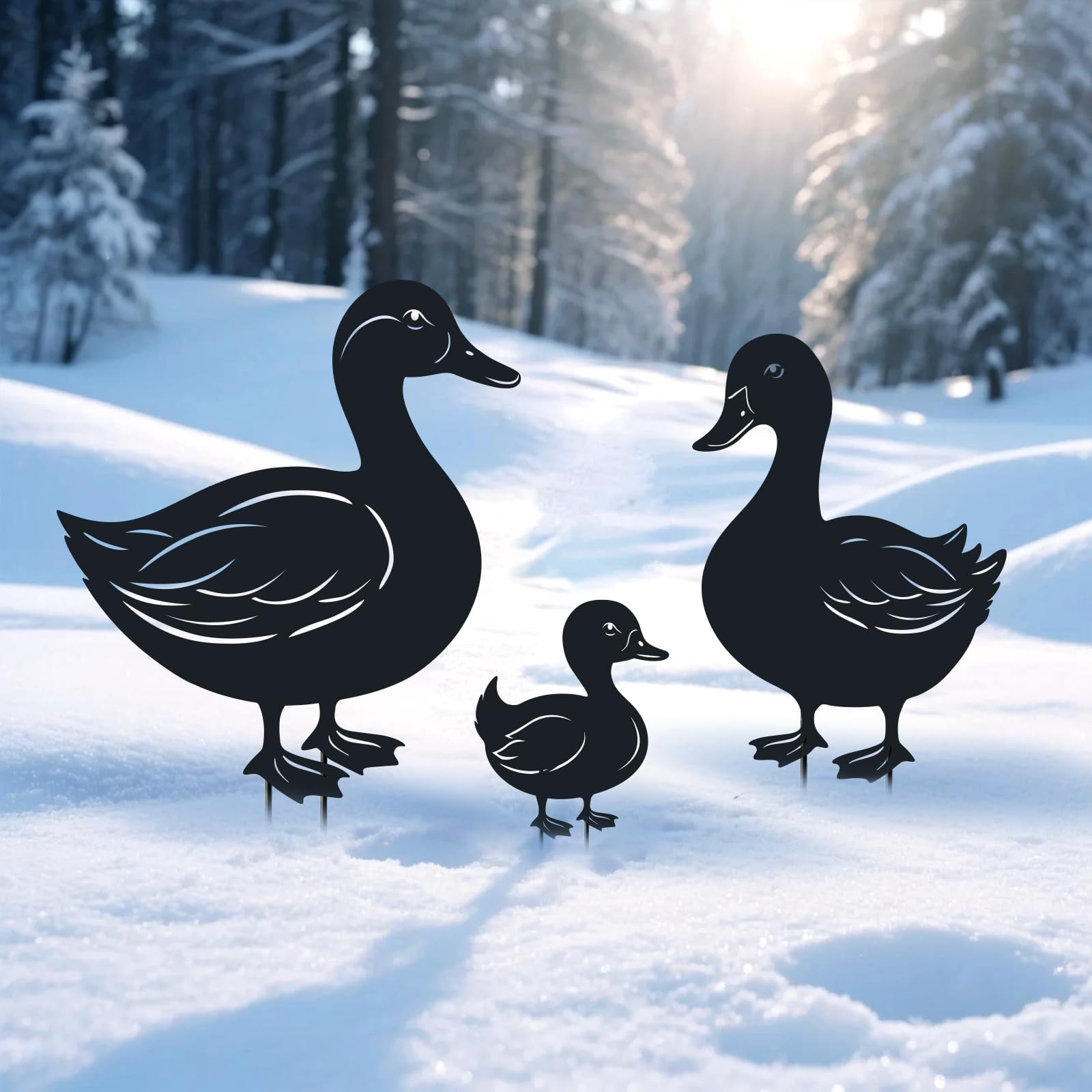 WACLSTDAY Duck Metal Decorative Garden Stakes Duck Gifts for Women/Men,Black …