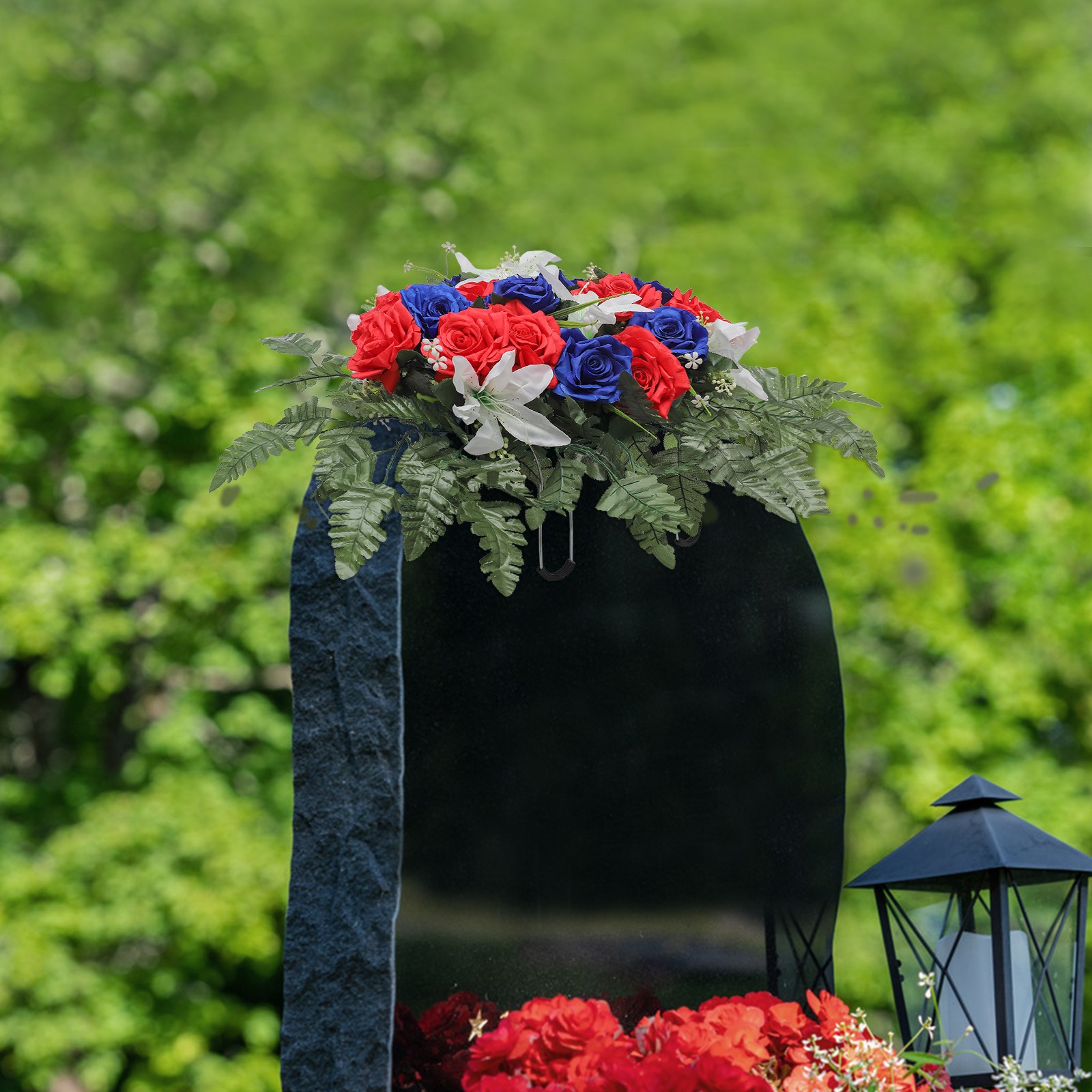 Artificial Flowers for Headstone Outdoor Grave Decorations Cemetery Flowers New