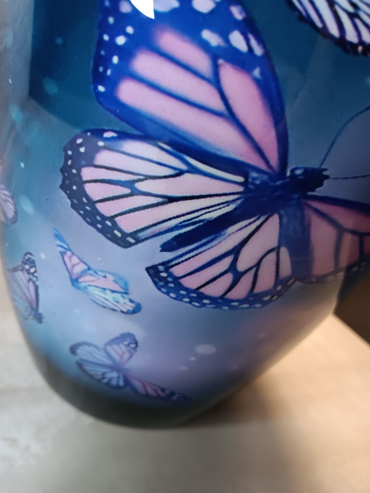 Butterfly Cremation Urn Black Purple Aluminum Large 200 cu in