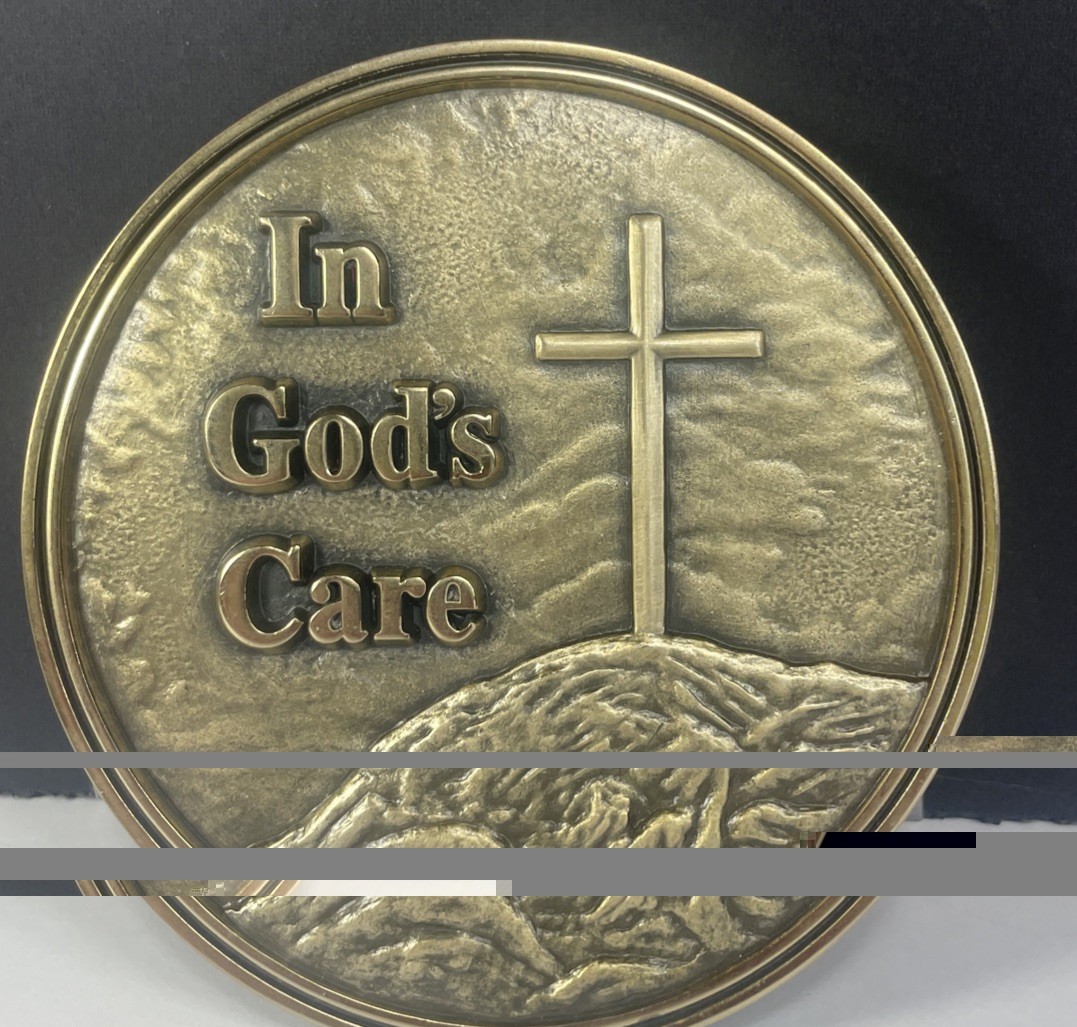 Batesville LifeStories Funeral Casket Medallion Brass Magnetic – In God’s Care