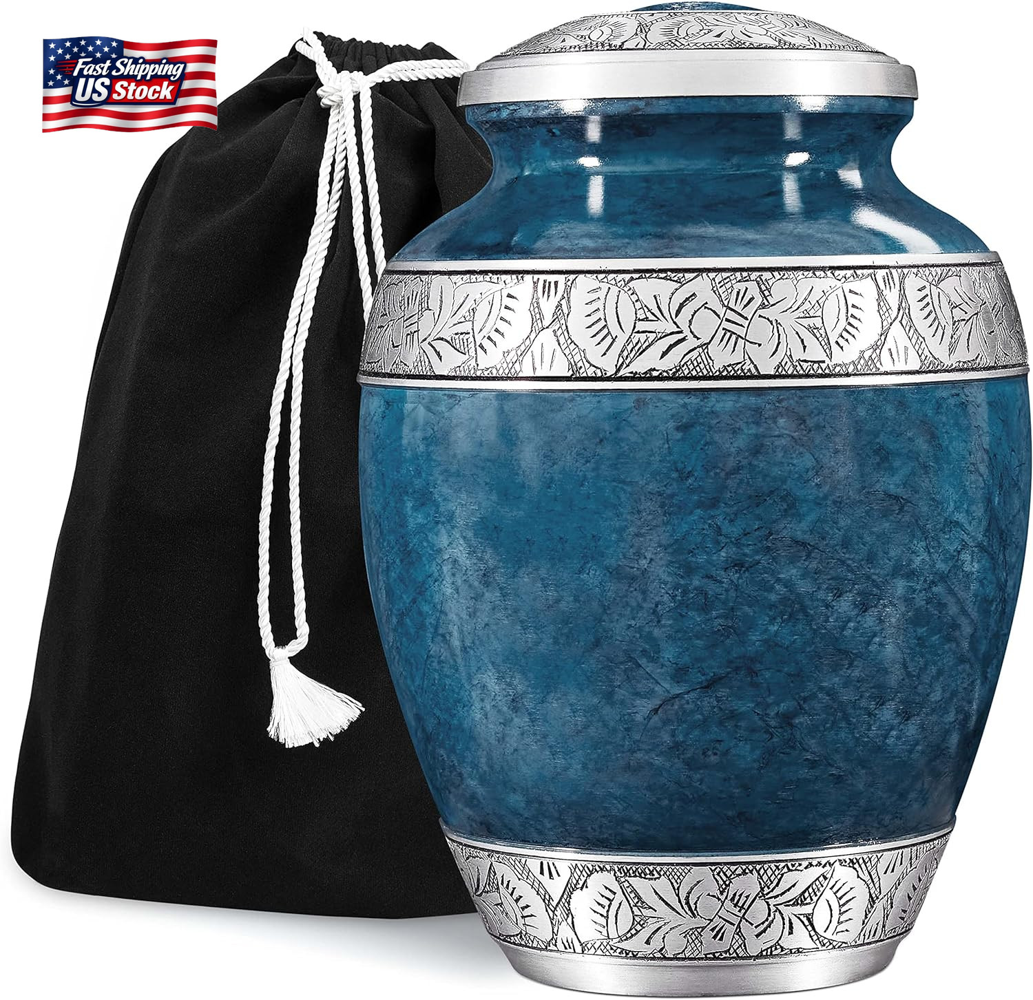 GSM Brands Cremation Urn for Adult Human Ashes – Large Handcrafted Funeral Memor