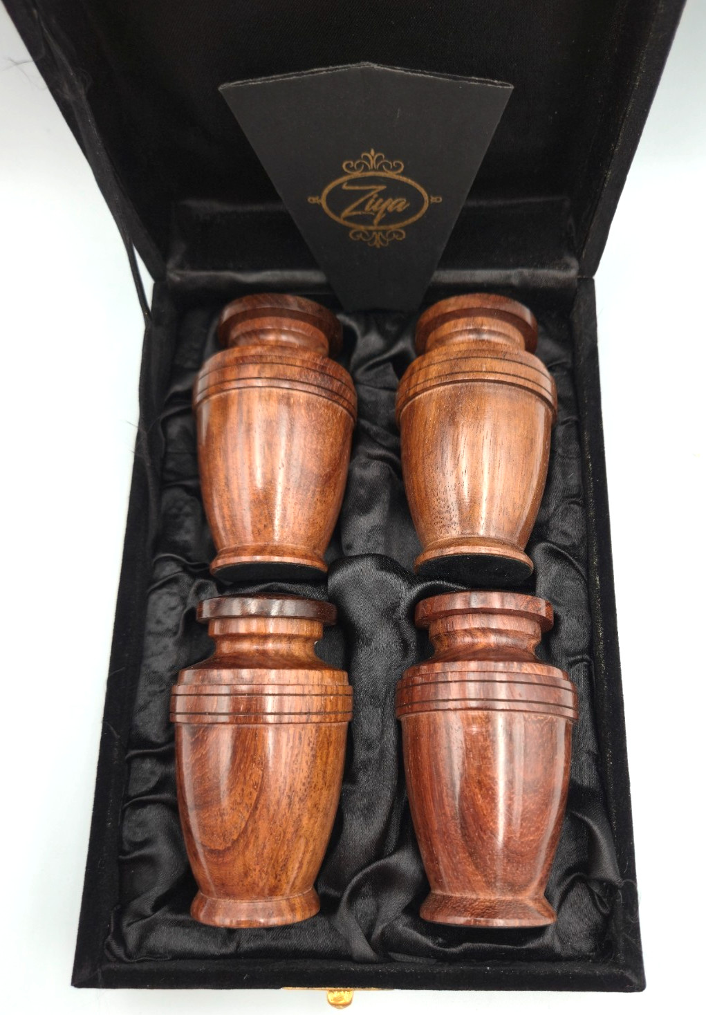 SET OF 4 – Wooden Cremation MINI Urns for Ashes Rosewood Keepsake For Sharing