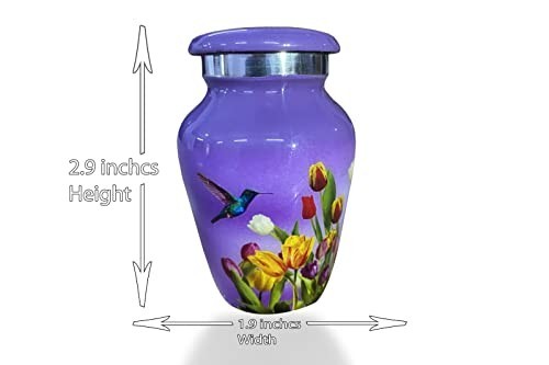 Handcrafted Hummingbird Cremation Urn for Adults – Large Burial Urn for Ashes, P