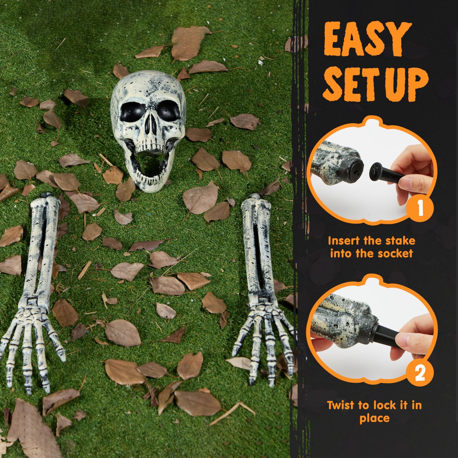 Halloween Skeleton Outdoor Decorations Realistic Skeleton Yard Stakes for Lawn