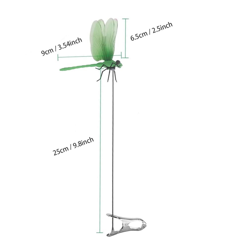 3 Pack Dragonfly Clip,3D Garden Stakes Decor,Dragonfly Humming 3pcs