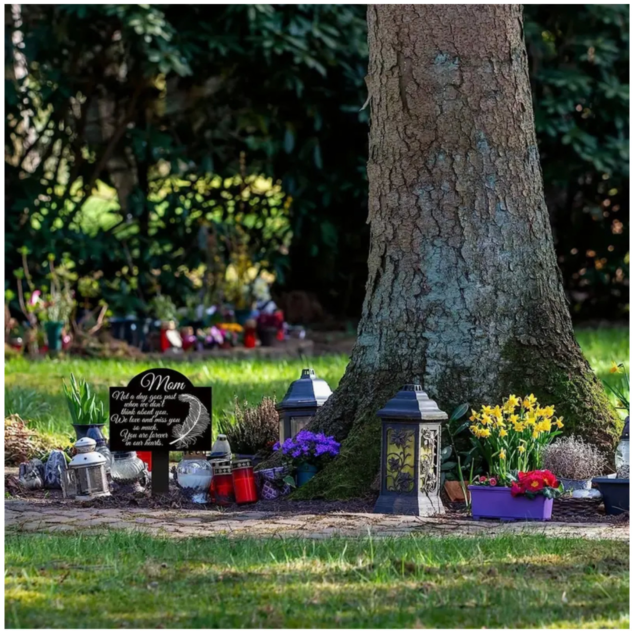 Acrylic Memorial Stake Cemetery Grave Plaque Acrylic Stake for Mom 8″x5″