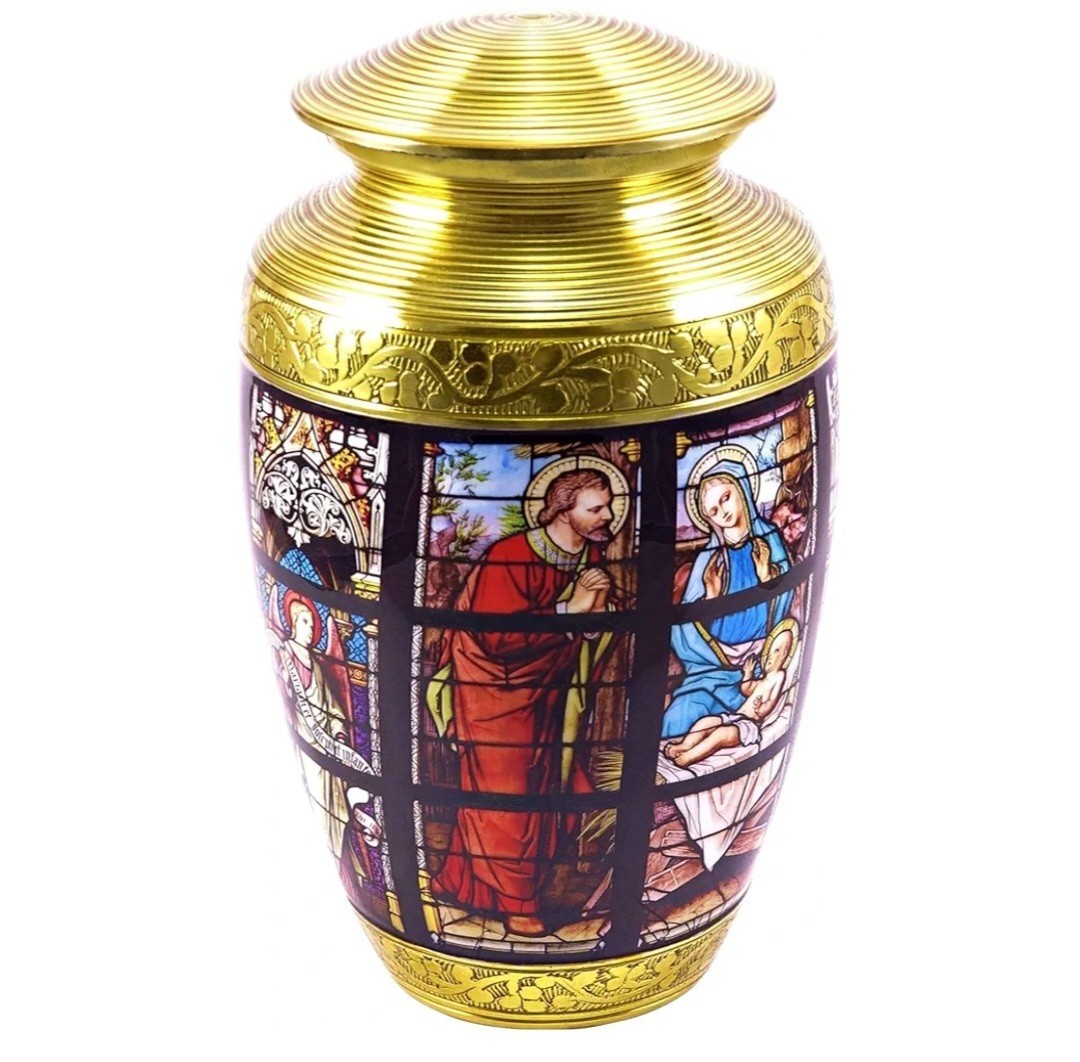 Urn for Human Ashes Adult Memorial Funeral Cremation Large Burial-Church Window