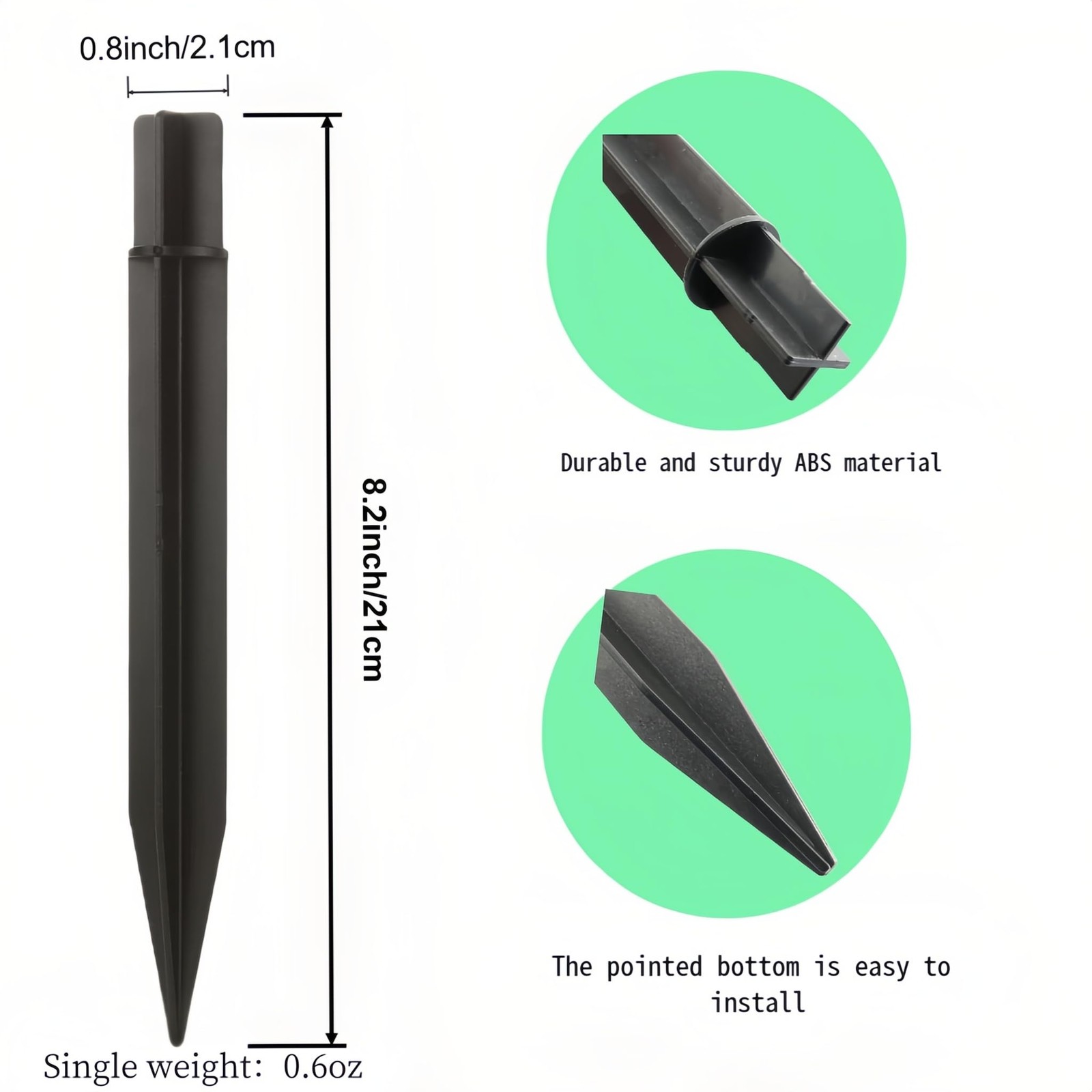 8 Pack Metal Solar Lights Replacement Spike Ground Stake for Garden Landscape