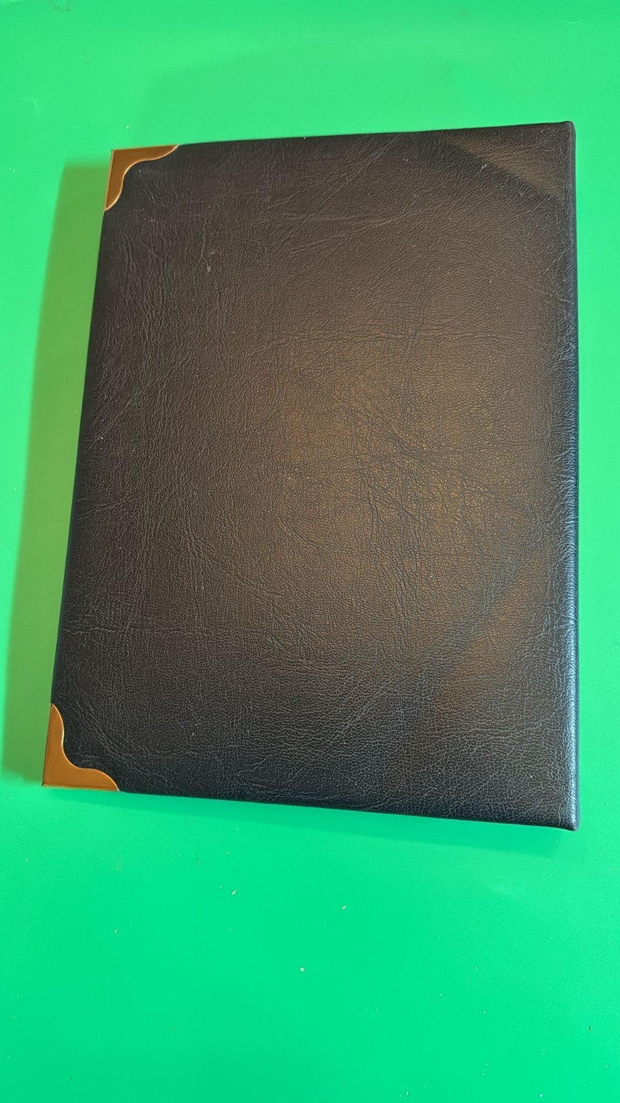 “In Memory” black faux leather funeral memorial register guest book 6‑ring