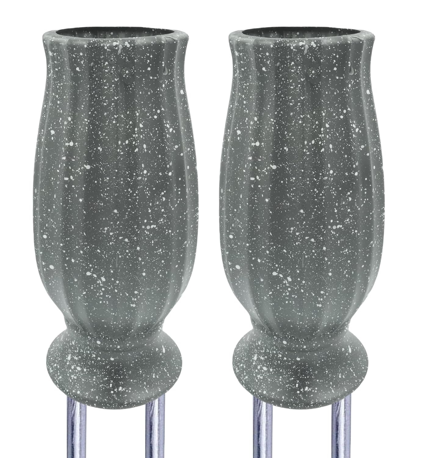 2PCS Durable Plastic Cemetery Vases with Metal Spikes – Flower Holders for Grave