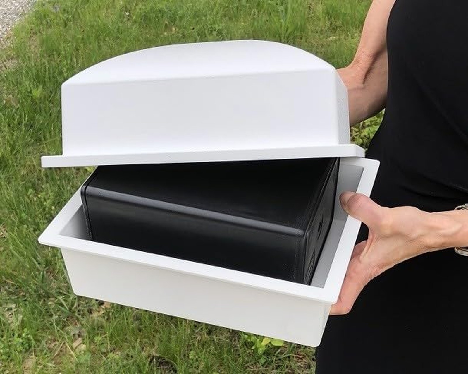 Compact Urn Vault for Underground Burial | Holds Small Cremation Urns or Temp…