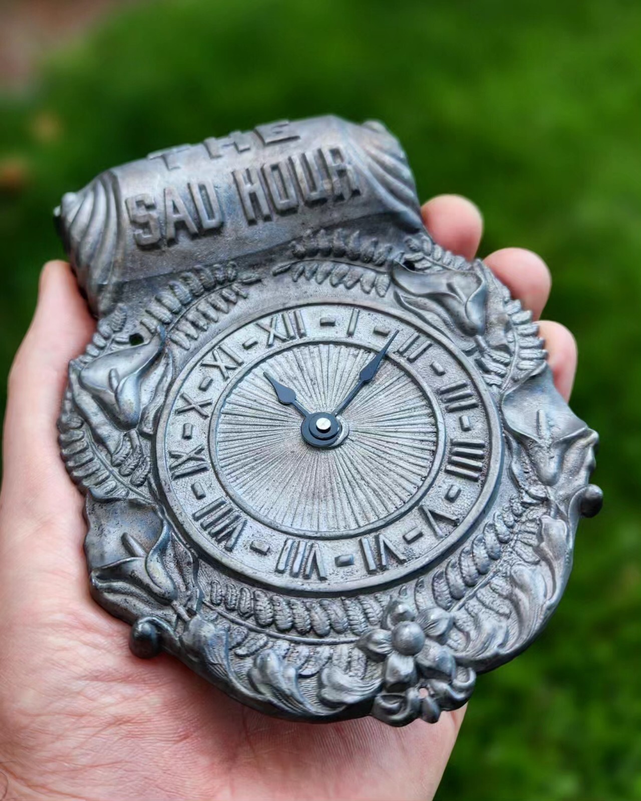 Victorian The Sad Hour Clock Casket Death Plaque