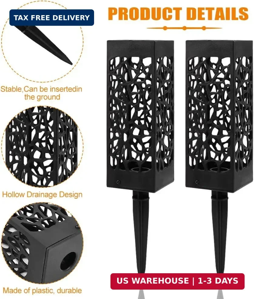 Cemetery Vases for Grave, 2 Pack 12 inch Memorial Cemetery Floral Holder Grave V