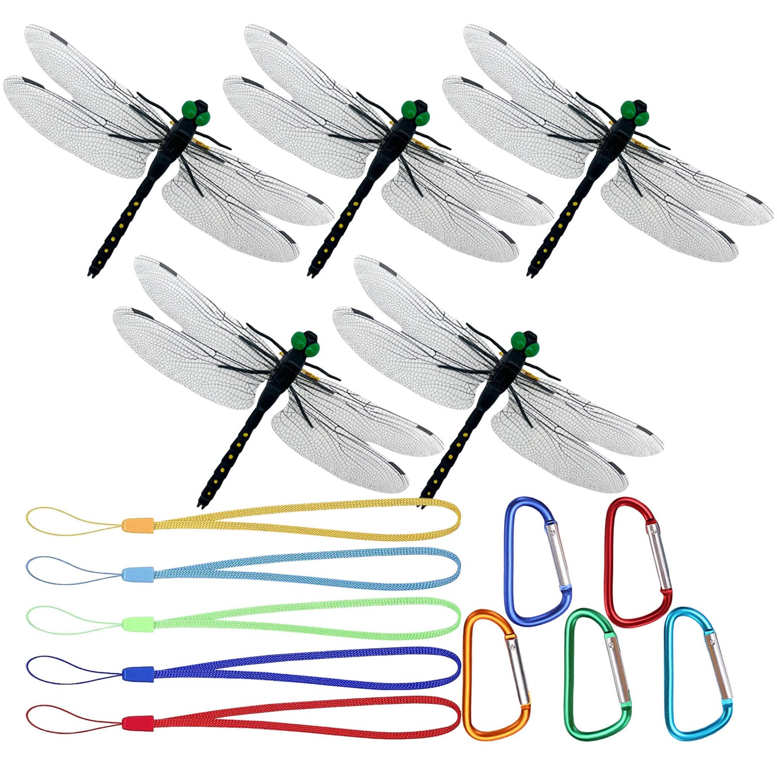 Dragonfly Hat Clips Realistic 5pcs Hook Clips for Outdoor Decor & Crafts