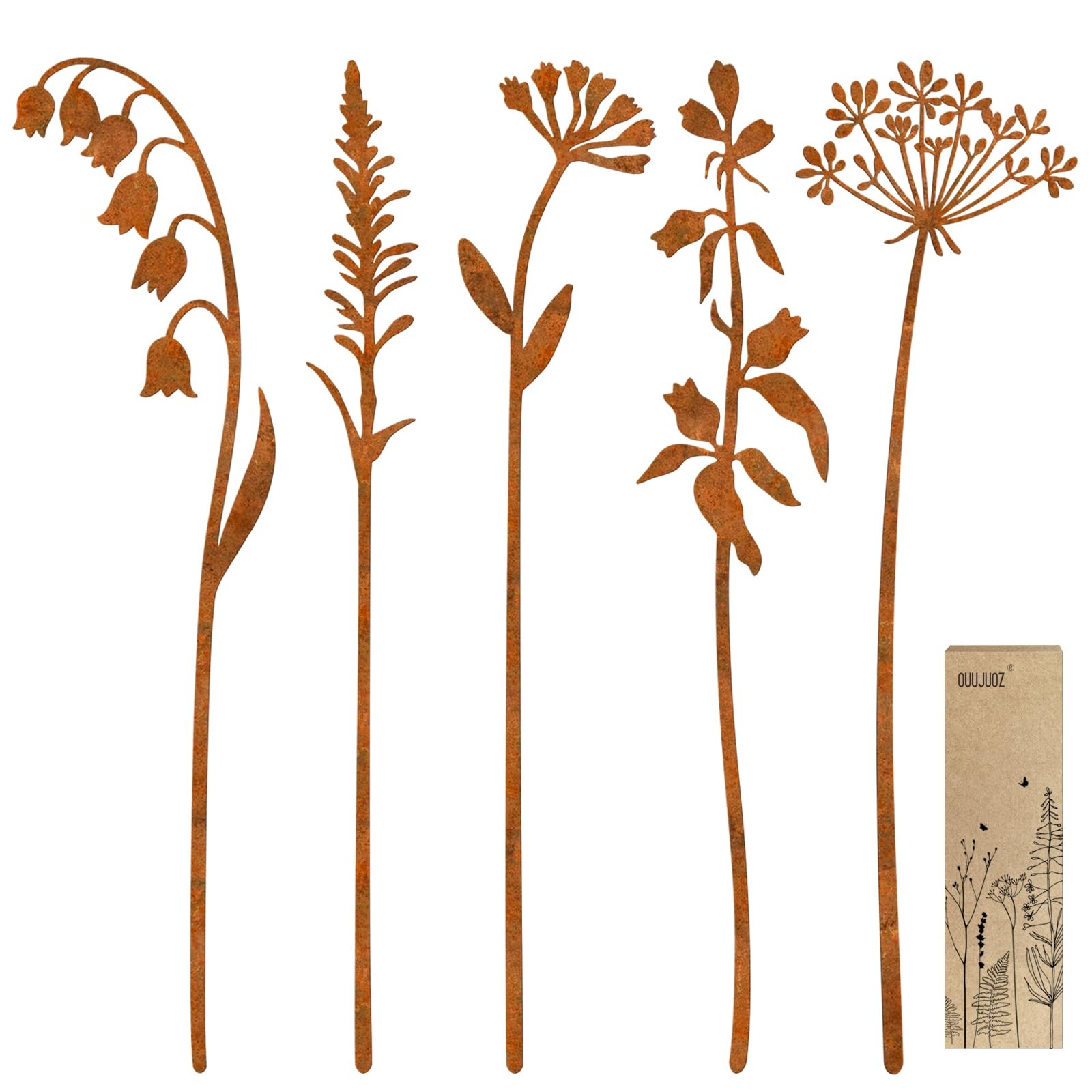 Metal Flowers for Outside,Decorative Garden Stakes,Flower Bed Decor Plant Sta…