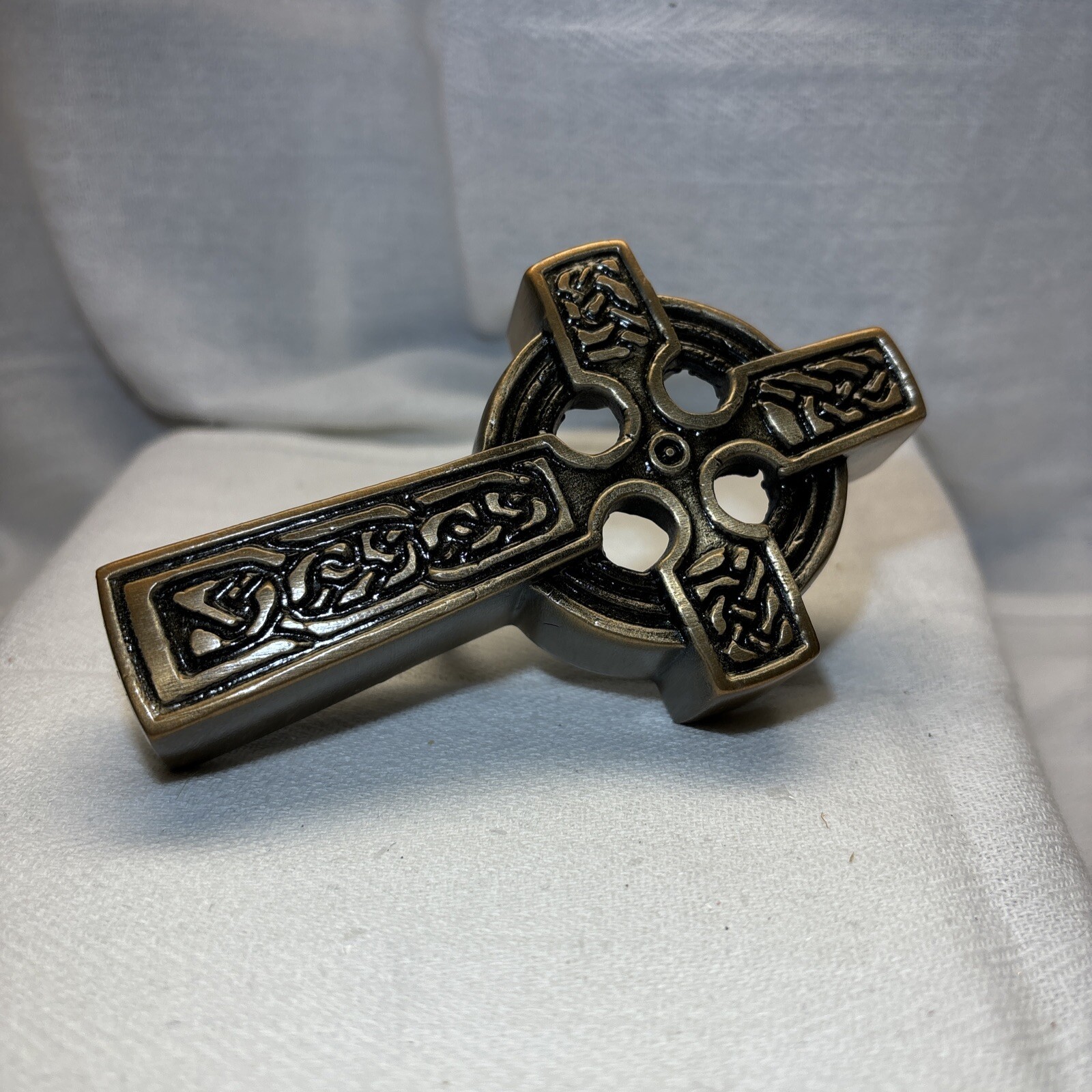 LIFE SYMBOLS – CELTIC CROSS – BATESVILLE CASKET DECORATION–HAND-PAINTED METAL