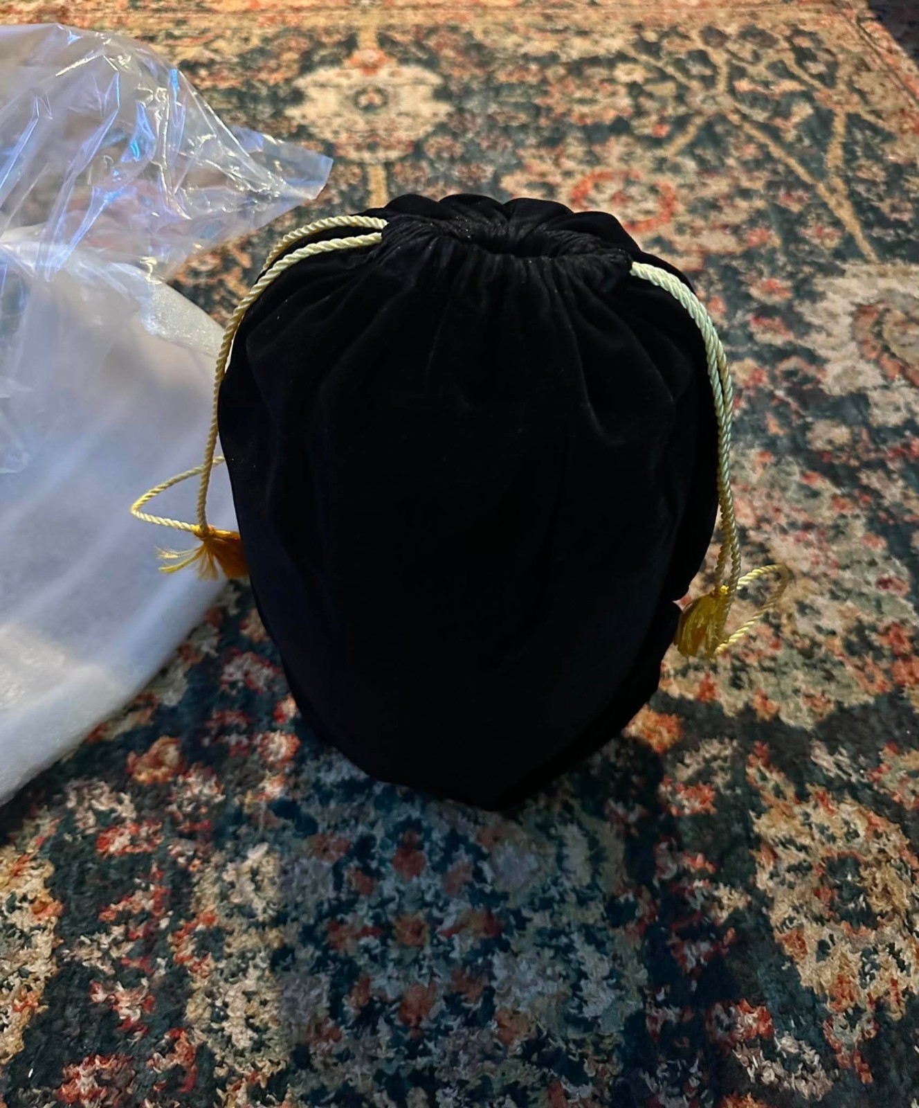 Oakland Raiders Black Metal Cremation Urn w/ Black Velvet Drawstring Bag