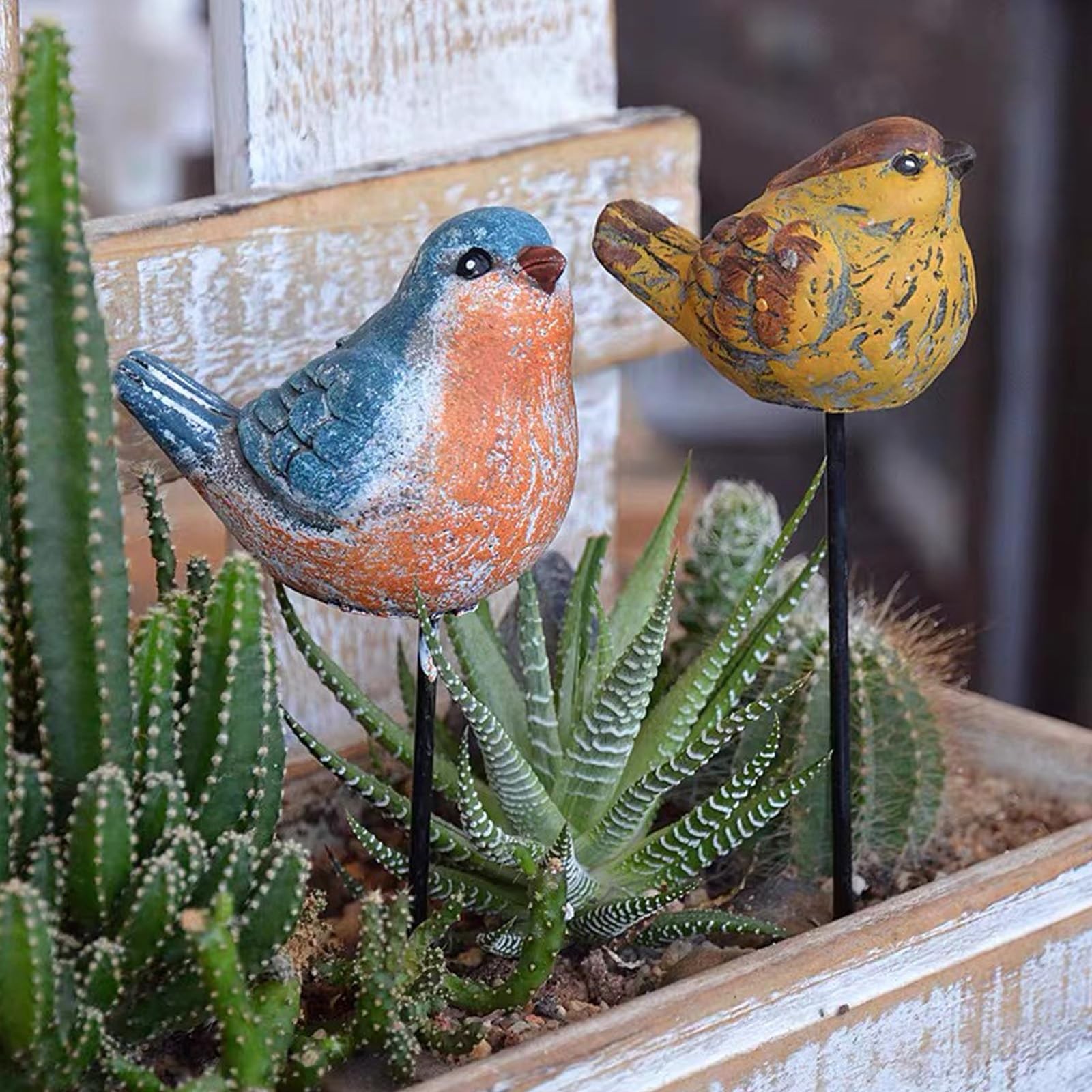 Miniature Bird Decorative Stakes, 2 Pcs Garden Bird Picks Figures, Fairy Gard…