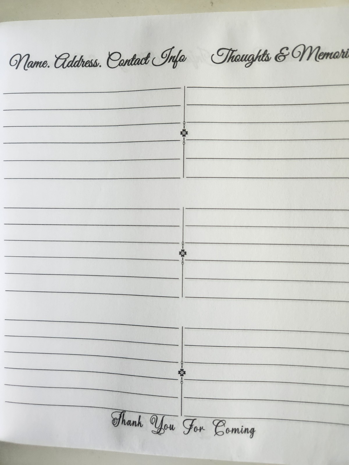 Funeral/Memorial Guest Sign-in Book