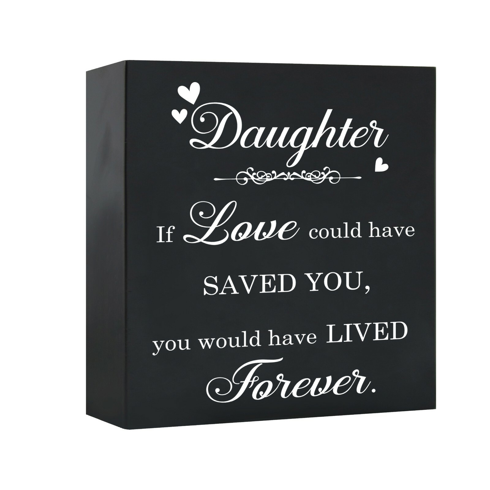 Wooden Memorial 10in Shadow Box and Urn for Human Ashes – Daughter If Love Could