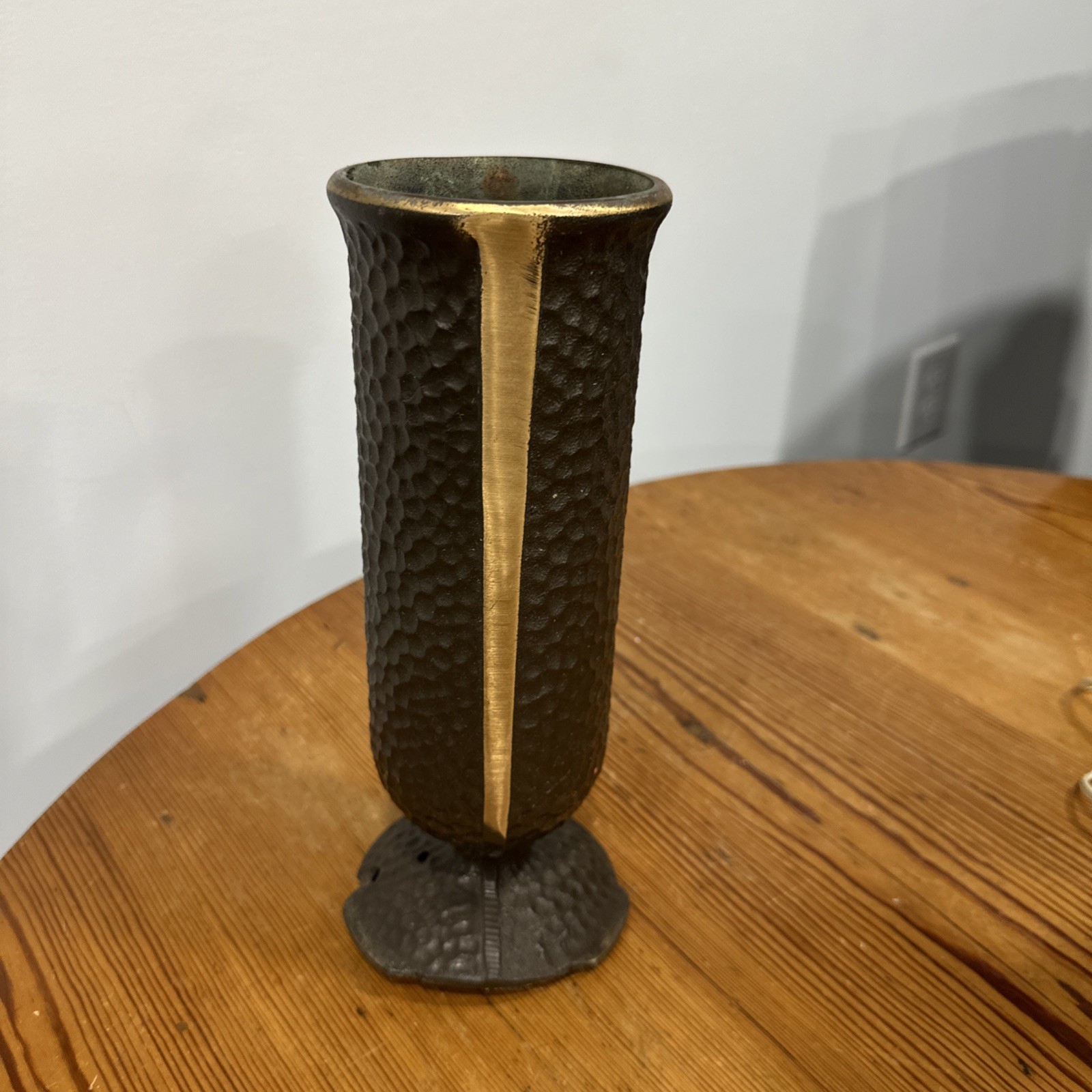 Solid 10” Bronze Memorial Grave VASE Used