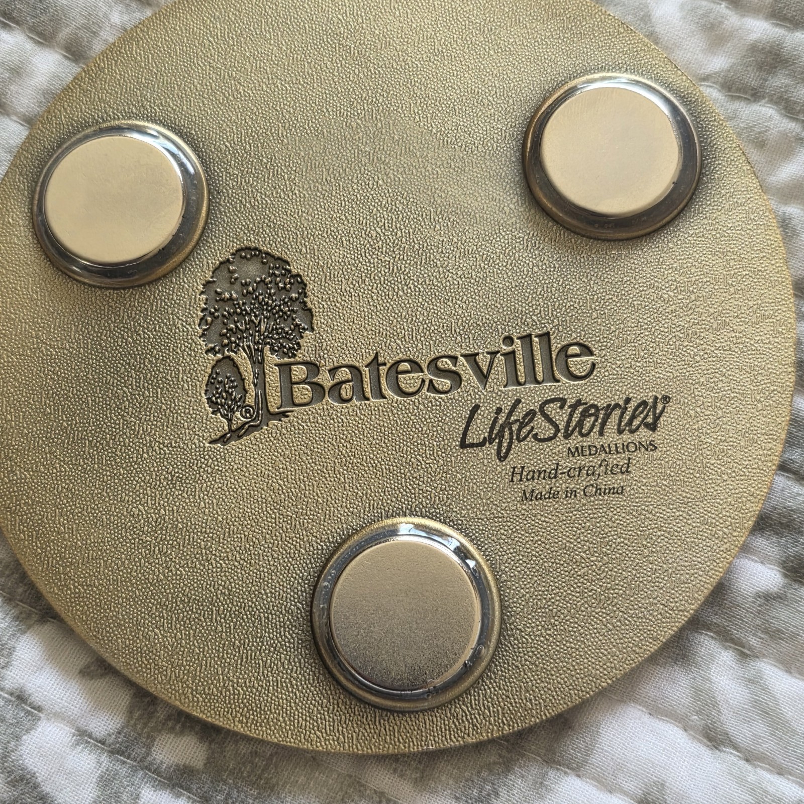 Batesville “Dad” Medallion Magnetic Life -Stories Black /Brass Magnetic Funeral