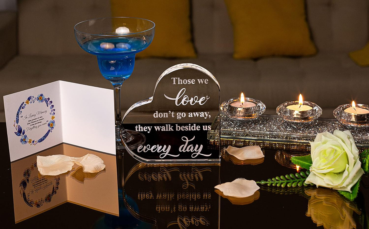 Malister Memorial Crystal Heart Glass, Sympathy Gift, K9 Glass, 5.1 X 5.1 X 0.75
