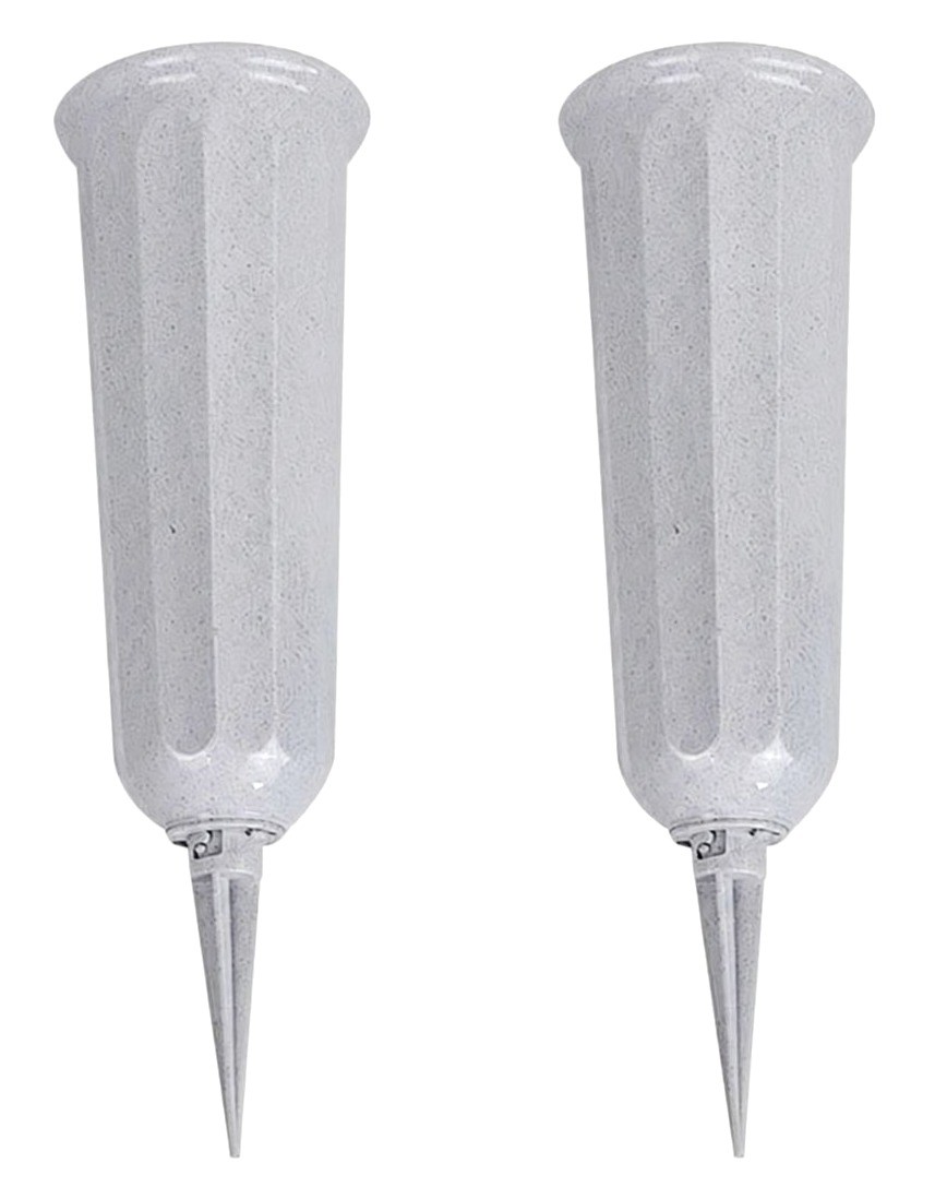 Set of 2 Grave Flower Holders Cemetery Vase with Stake Memorial Floral Vase Outd