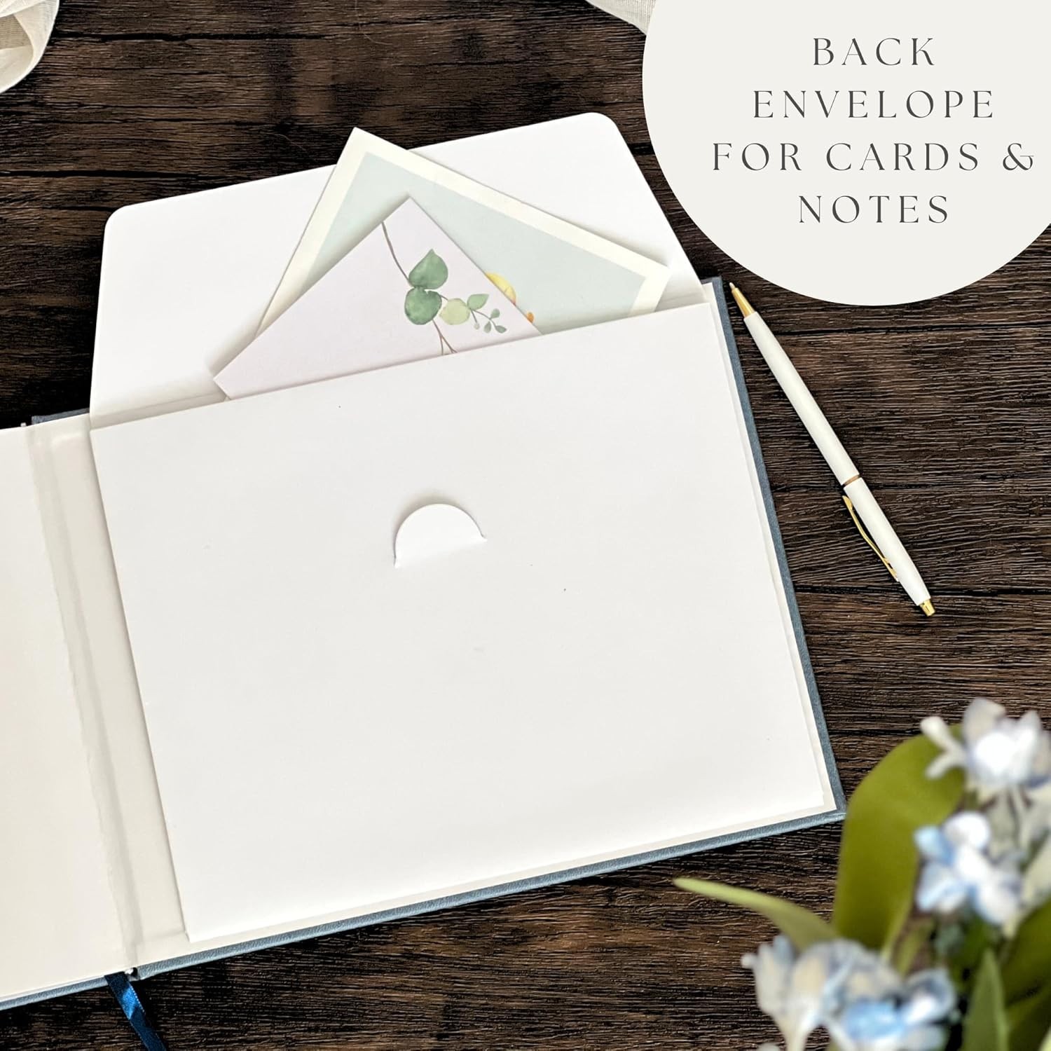 Personalized 2026 Celebration of Life Guest Book – Navy Leather Tribute Keepsake