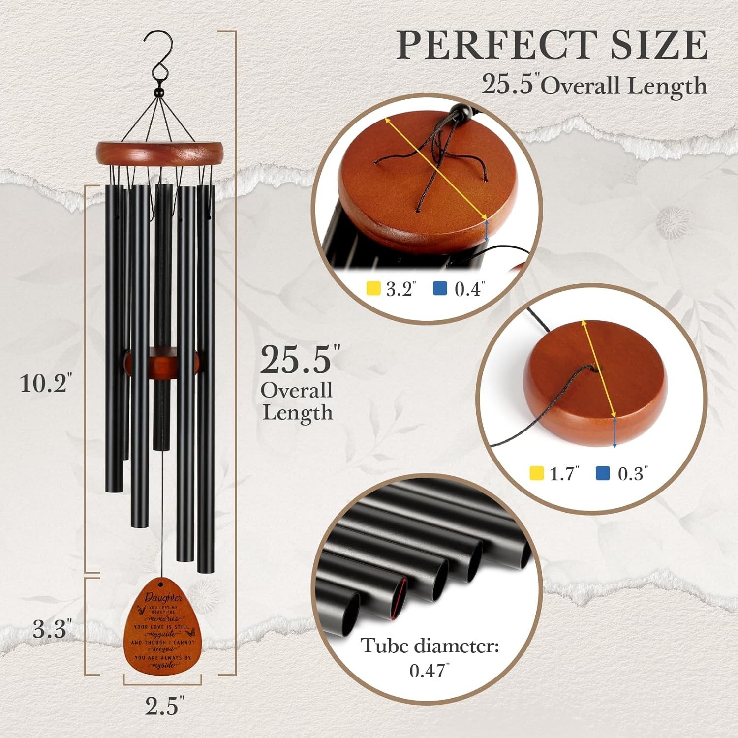 Beautiful Memorial Wind Chimes in Memory of Loved One – Perfect Bereavement Gift