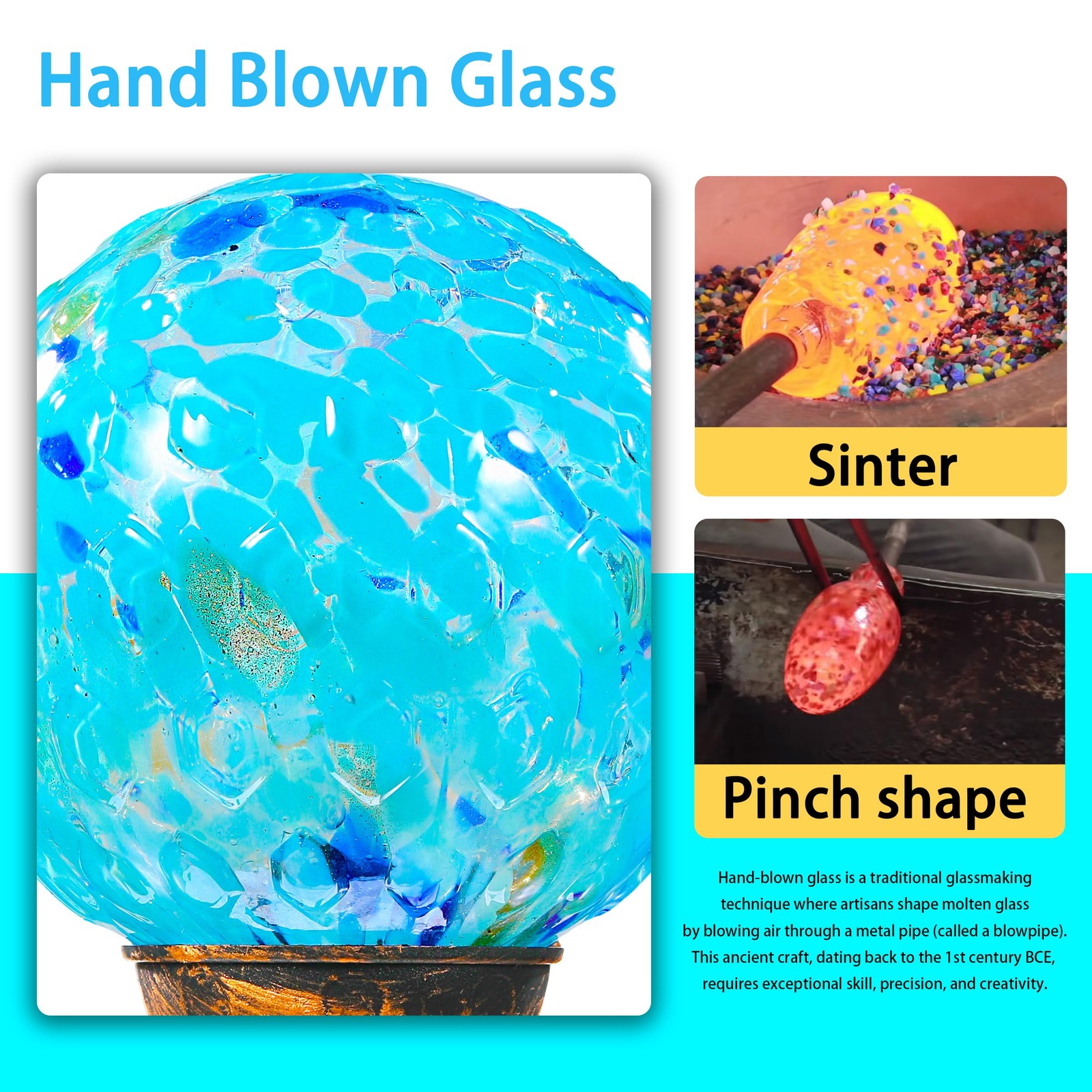Garden Solar Lights Outdoor, Decorative LED Honeycomb Glass Ball Garden Stake…