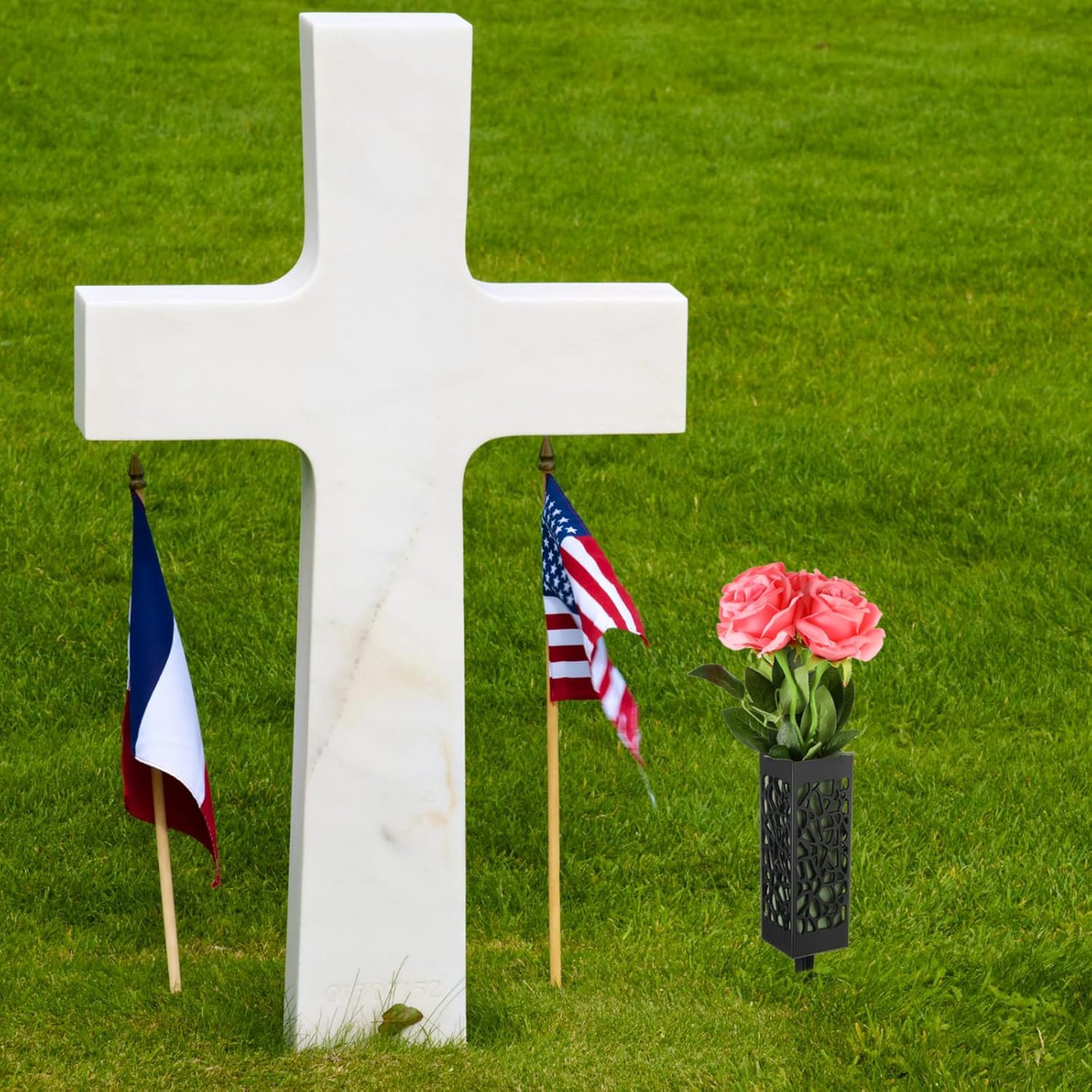 12 Pack 12 Inch Cemetery Vases with Foam Spikes Memorial Cemetery Floral Holder