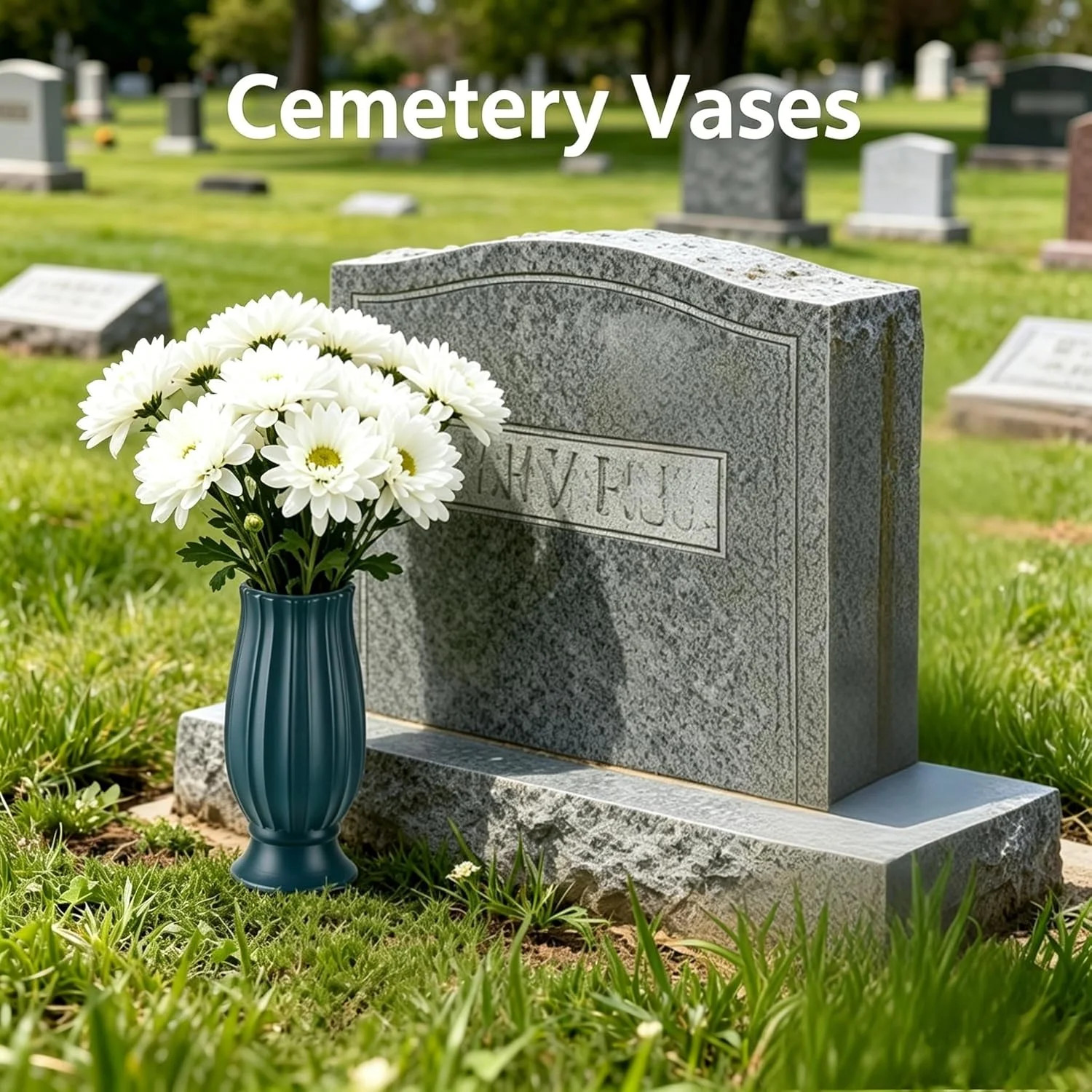 2 Pcs Cemetery Vases with Spikes,Grave Vases for Cemetery with Metal Spikes and
