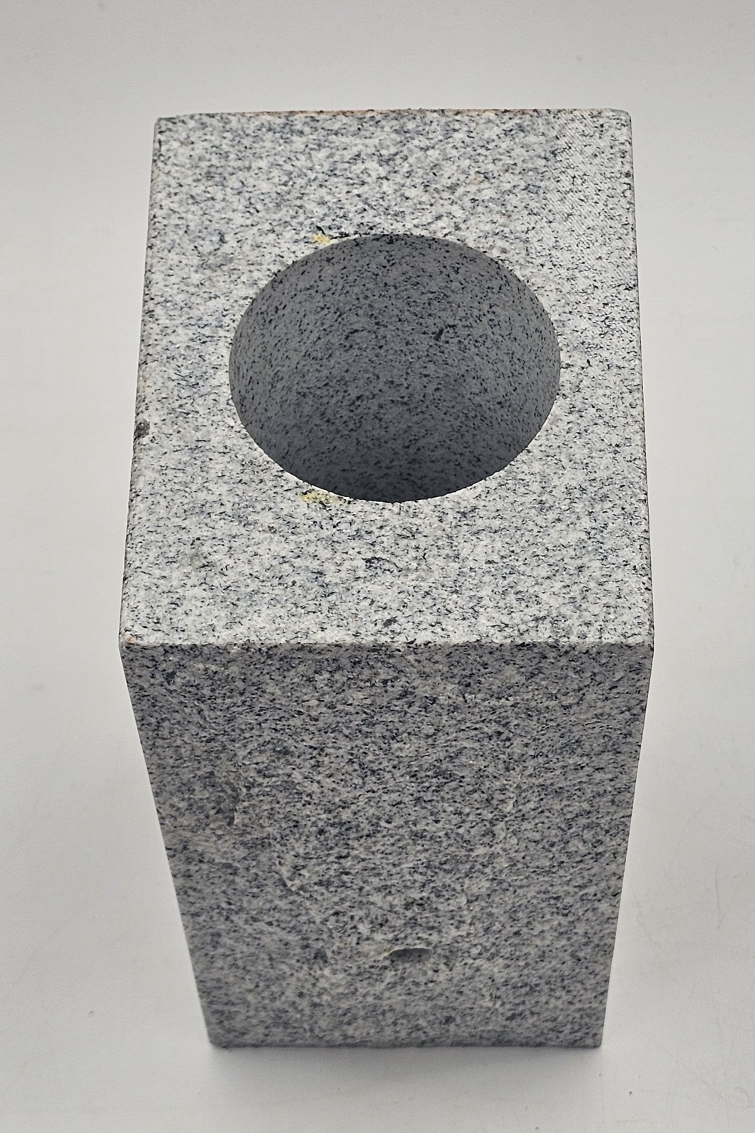 Granite Memorial Vase Tapered Gray Shiney Speckled Edged Cemetery 9″×5.25″×4″