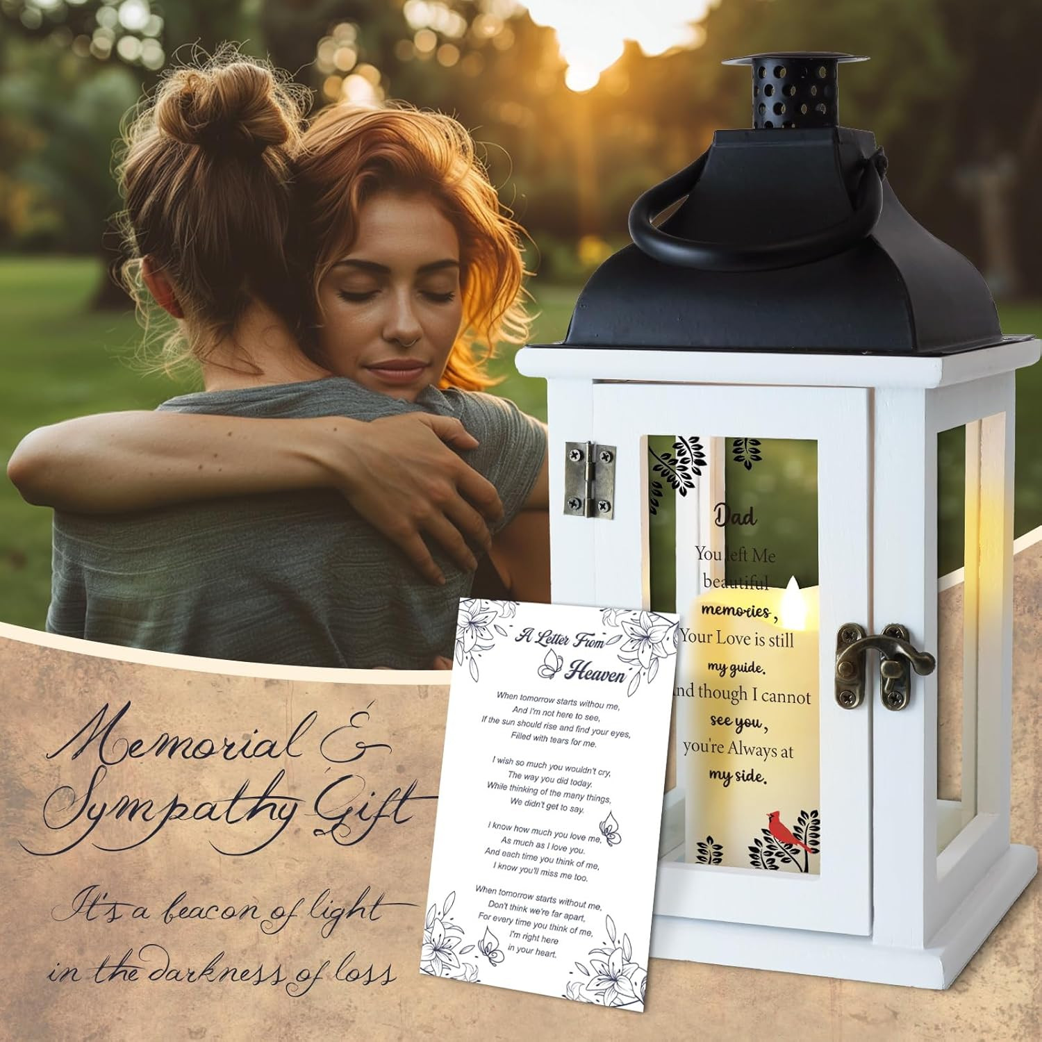 Homemory Memorial Lantern Bereavement Sympathy Gift for Loss of Loved One, Mothe