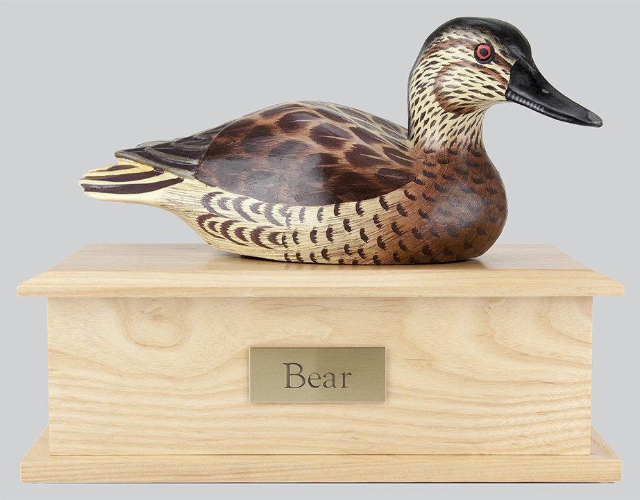165 Cubic Ins Duck Decoy Urn – Female Coloring/Light Ash Box for Cremation Ashes
