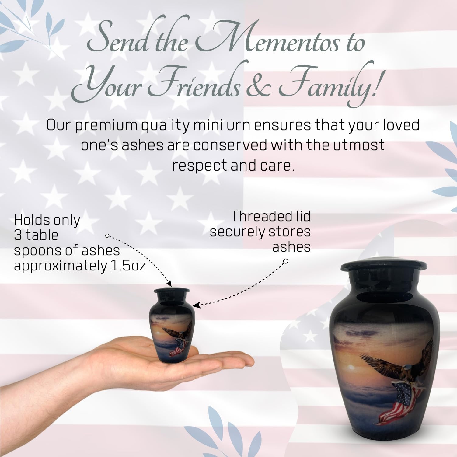 Small American Flag Eagle Cremation Urns for Human Ashes Adult Male & Female …