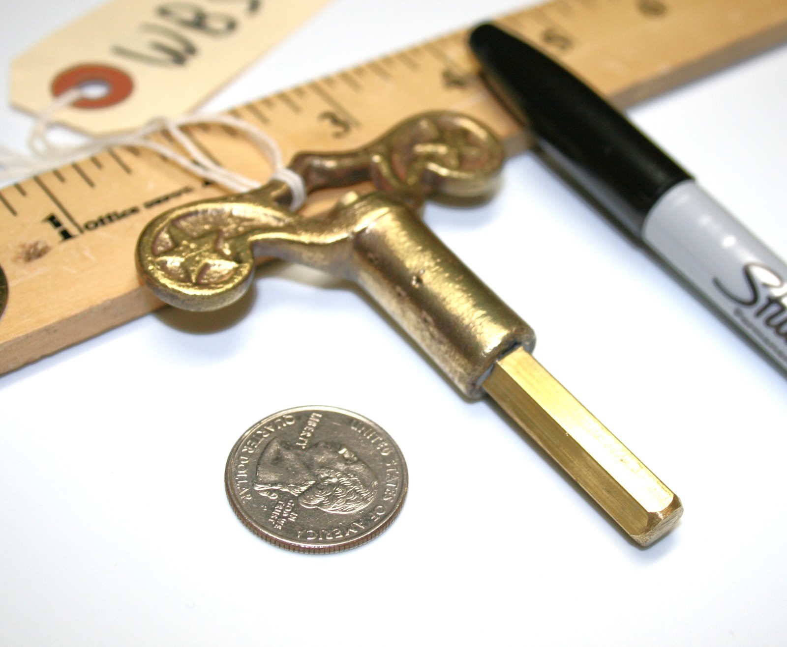 Brass Pocket Casket Key / Coffin Key