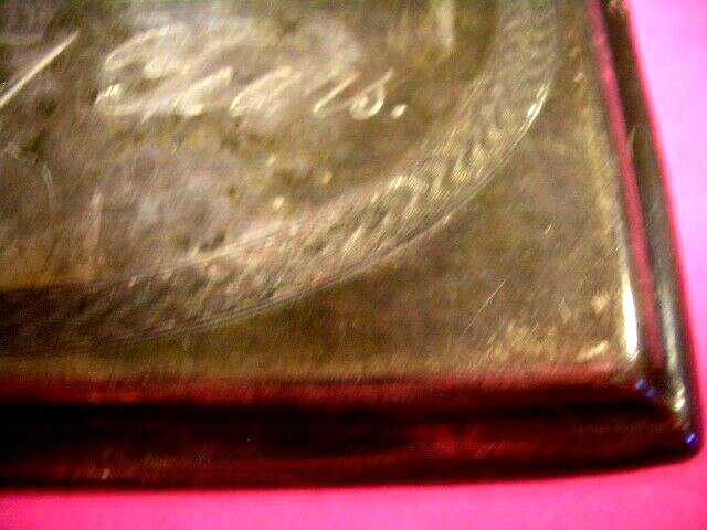 VINTAGE 1862 VICTORIAN FUNERAL CASKET COFFIN PLAQUE PLATE – 5″ x 3.5″
