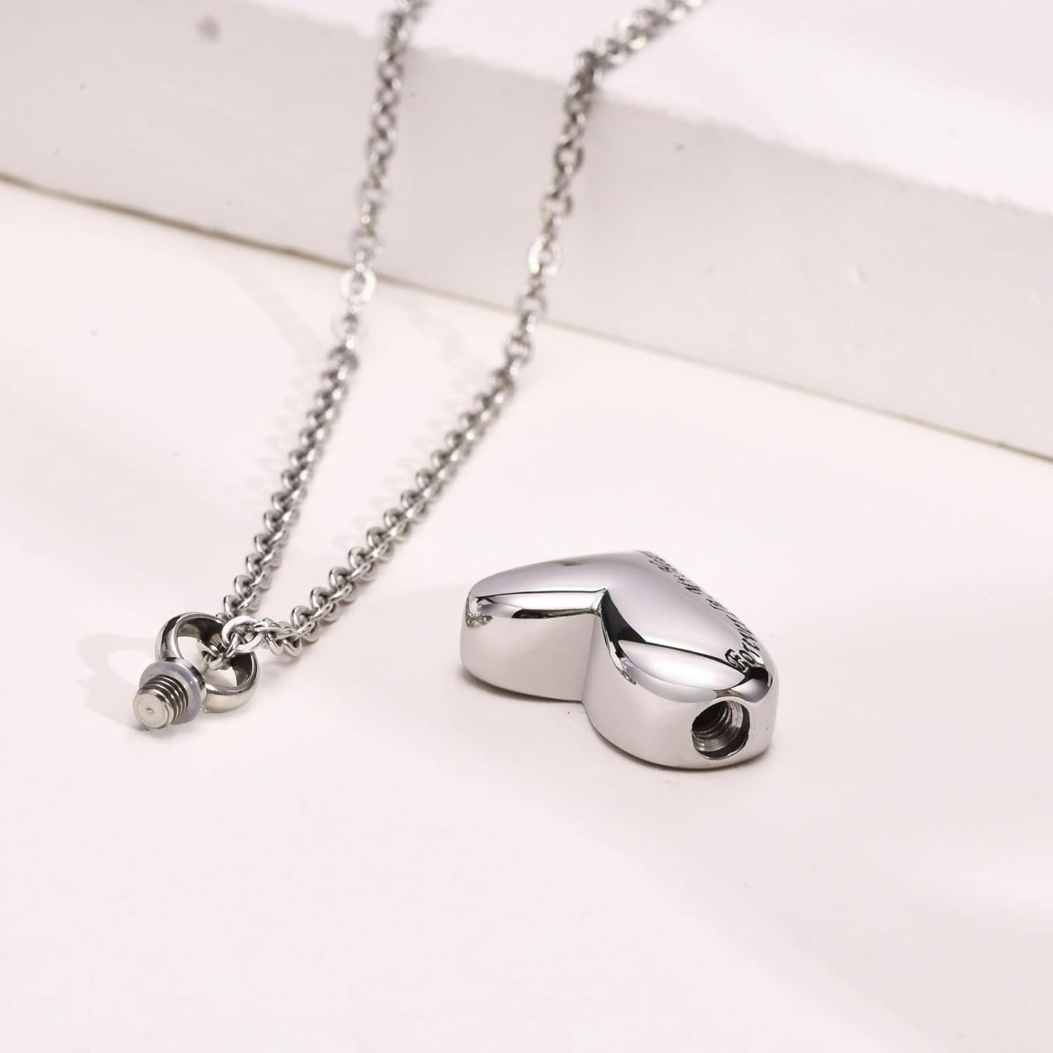 Heart Urn Necklace for Ashes – Memorial Cremation Jewelry for Ashes,Forever in M
