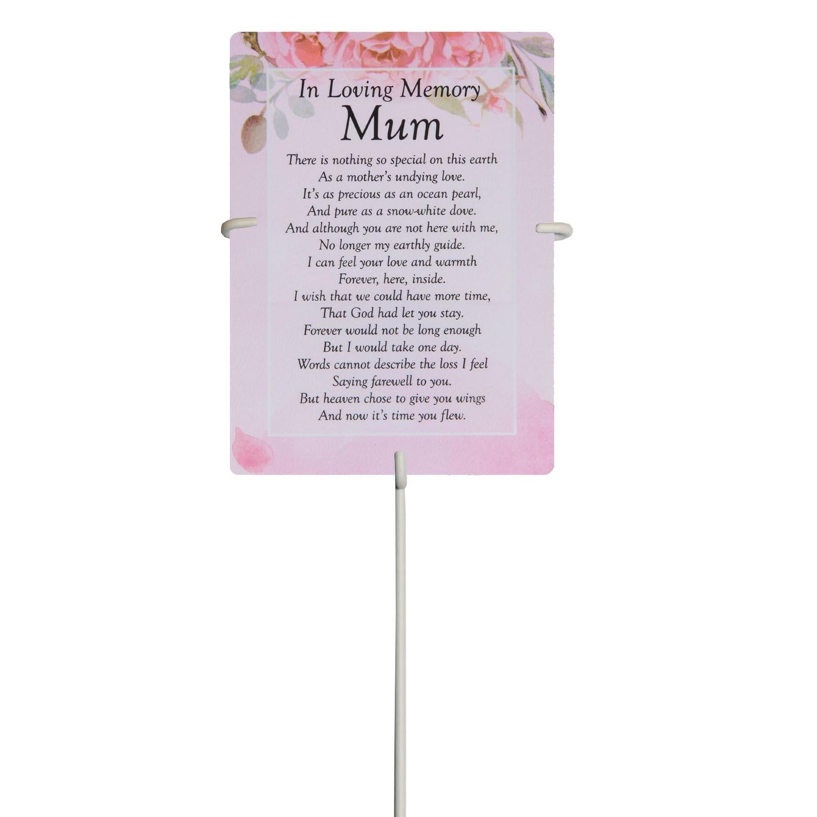Loving Memory Mum Waterproof Graveside Memorial Card + Weatherproof card holder