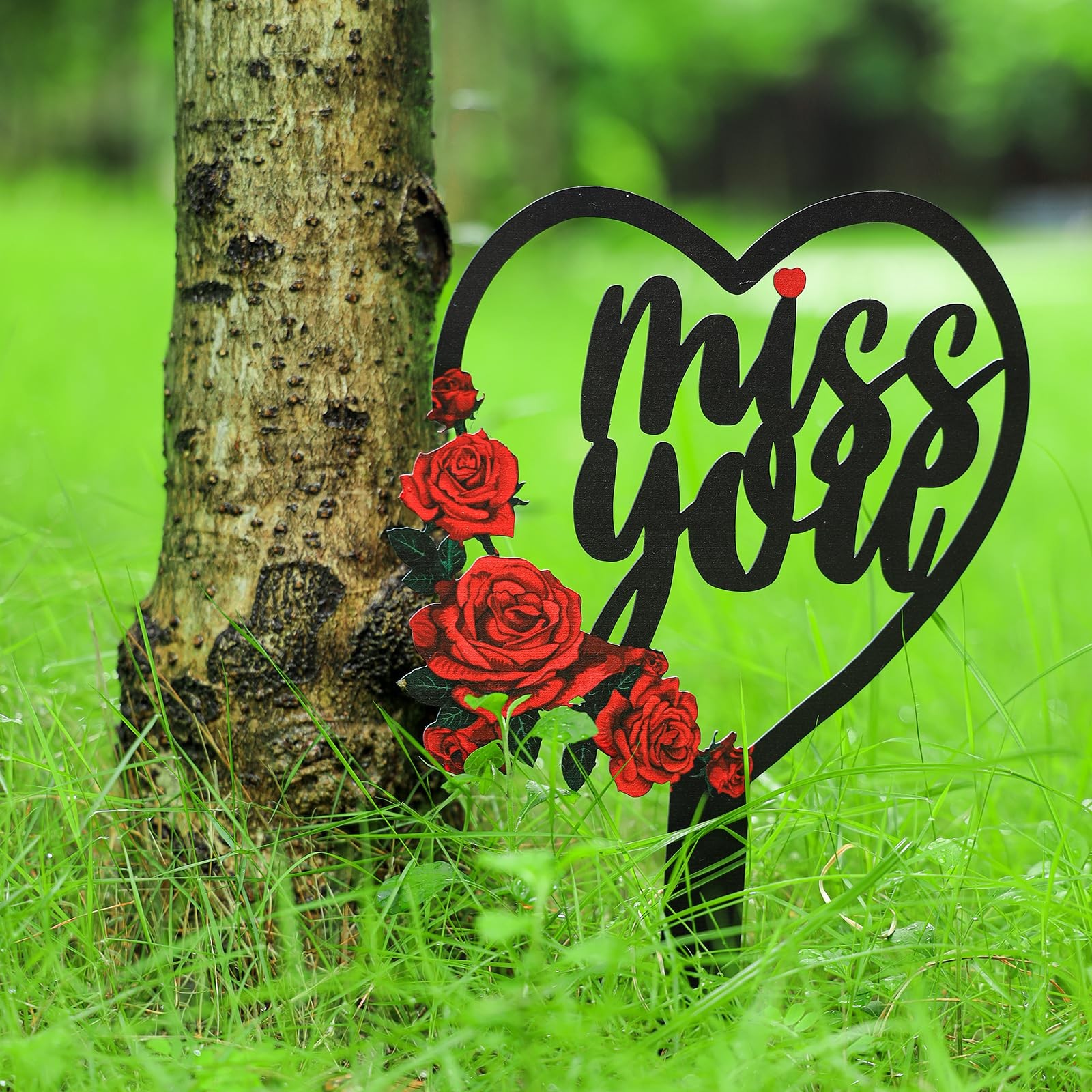 Memorial Plaques Stake Waterproof Metal Grave Marker Grave Decorations for Ce…