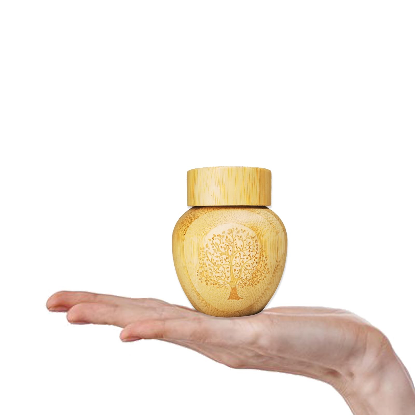Mini Scattering Urns for Human Ashes, 2.1”x2.6” Biodegradable Bamboo – Tree