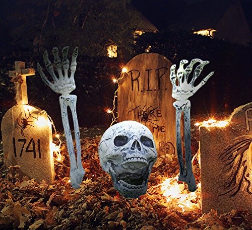 Realistic Skeleton Stakes Halloween Decorations for Lawn Garden Grave Decor